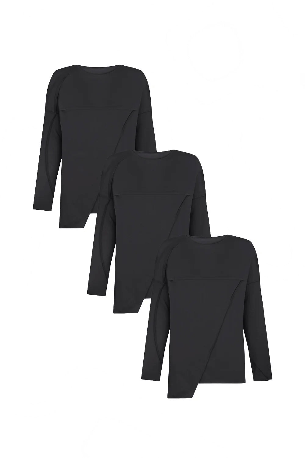 Bundle: 3x Black Long Sleeve T-shirt