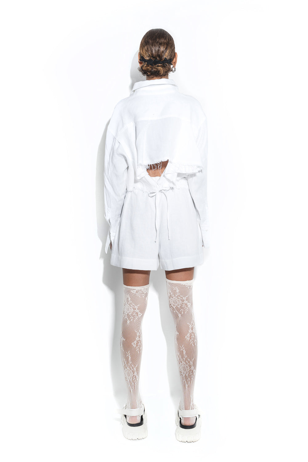 Fly linen shorts