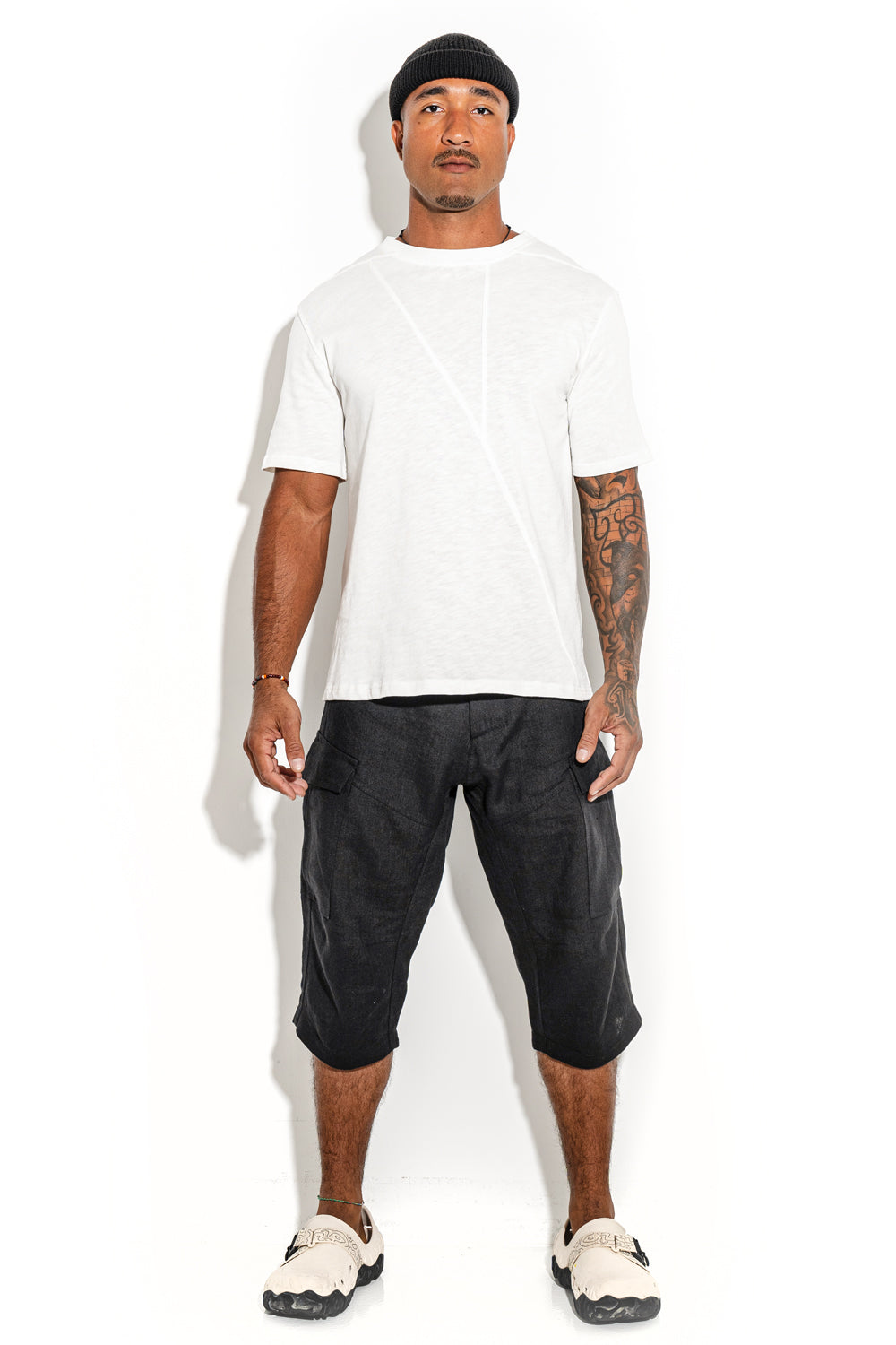White Front line cotton T-shirt