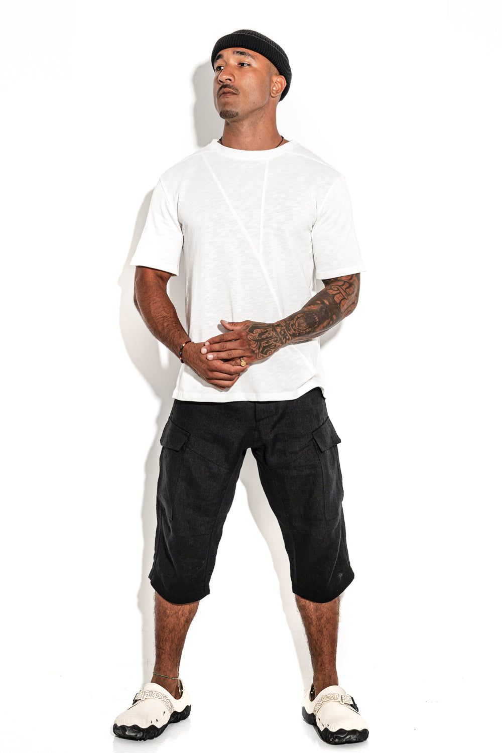 White Front line cotton T-shirt