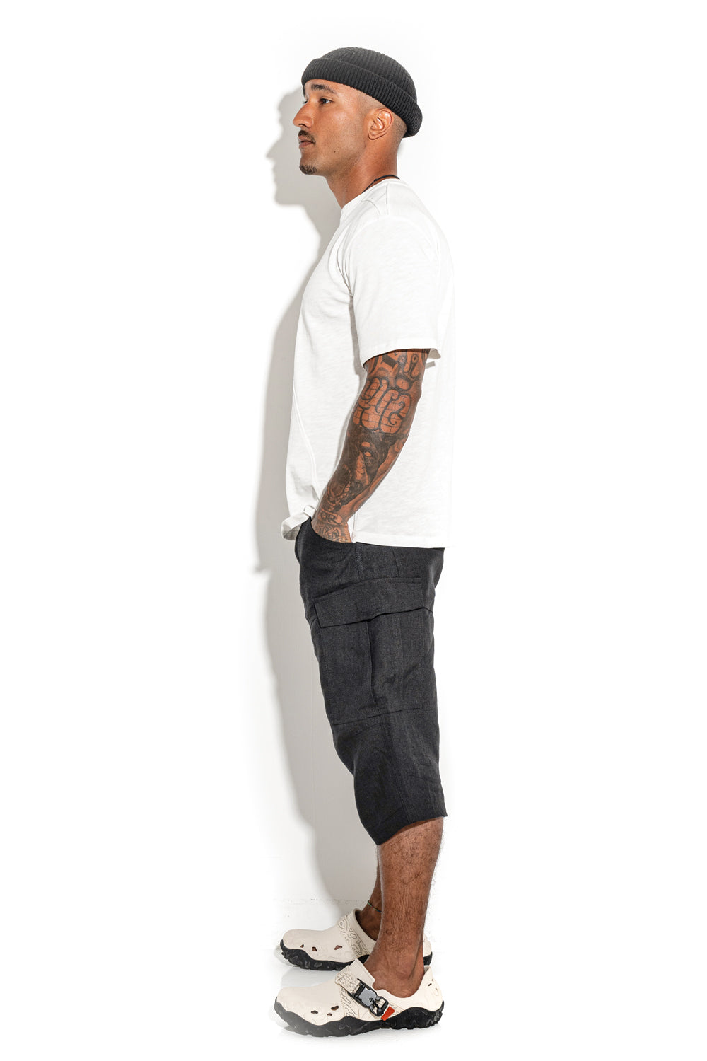 White Front line cotton T-shirt