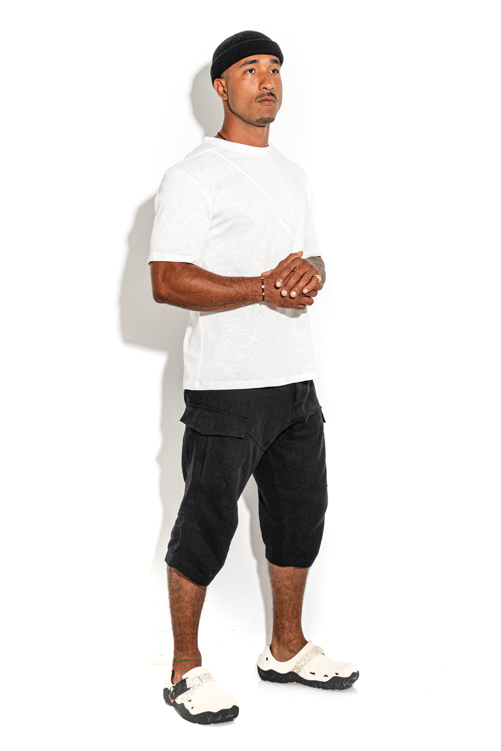 White Front line cotton T-shirt