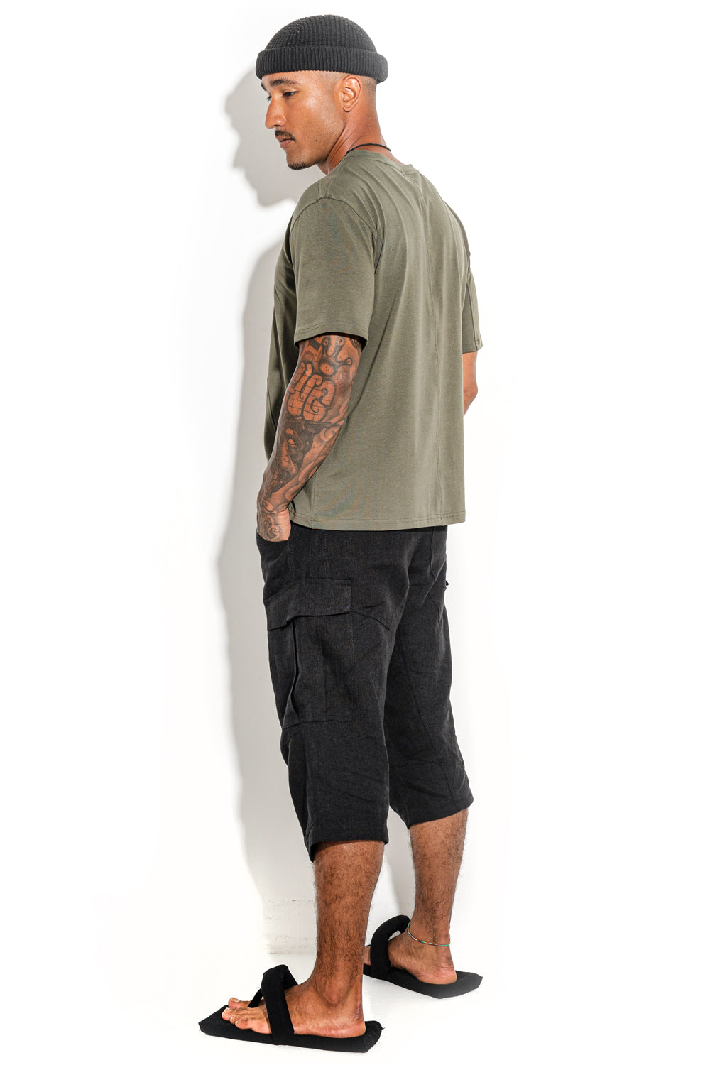 Khaki Front line cotton T-shirt