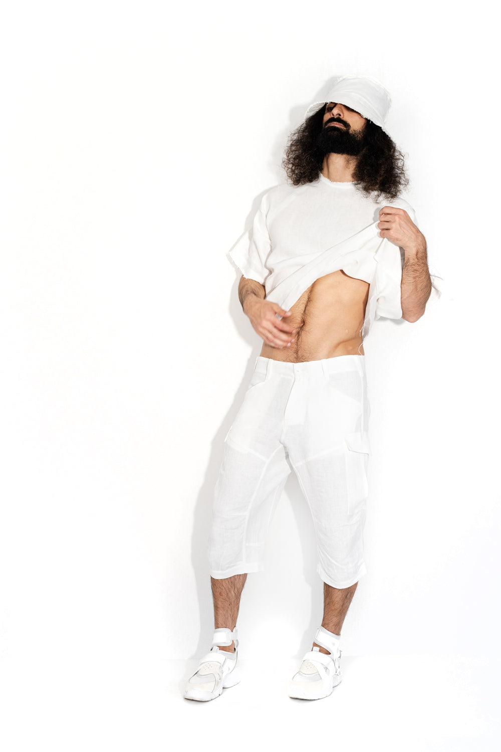 Cargo linen shorts