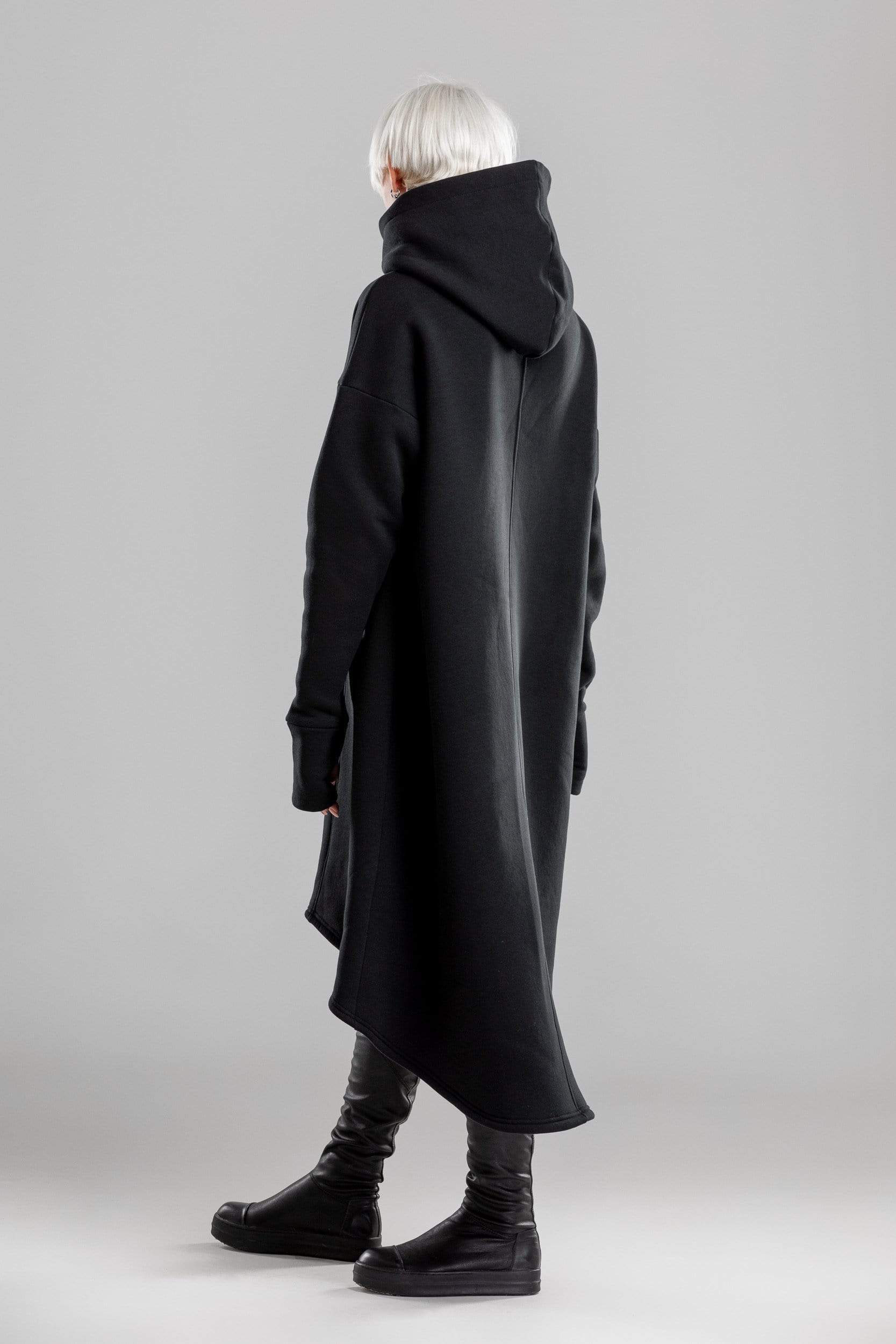 MDNT45 Black hooded dress