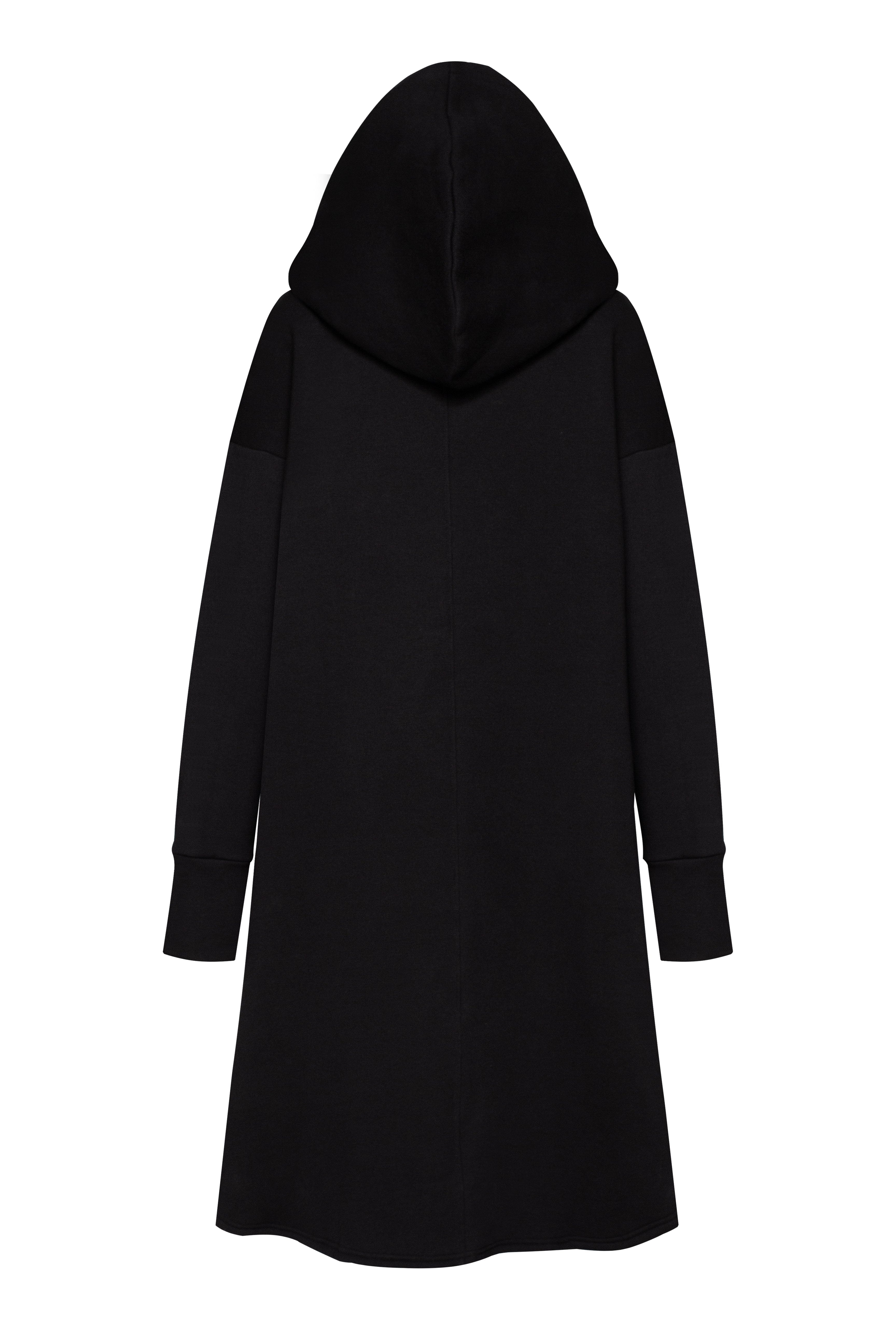 MDNT45 Black hooded dress