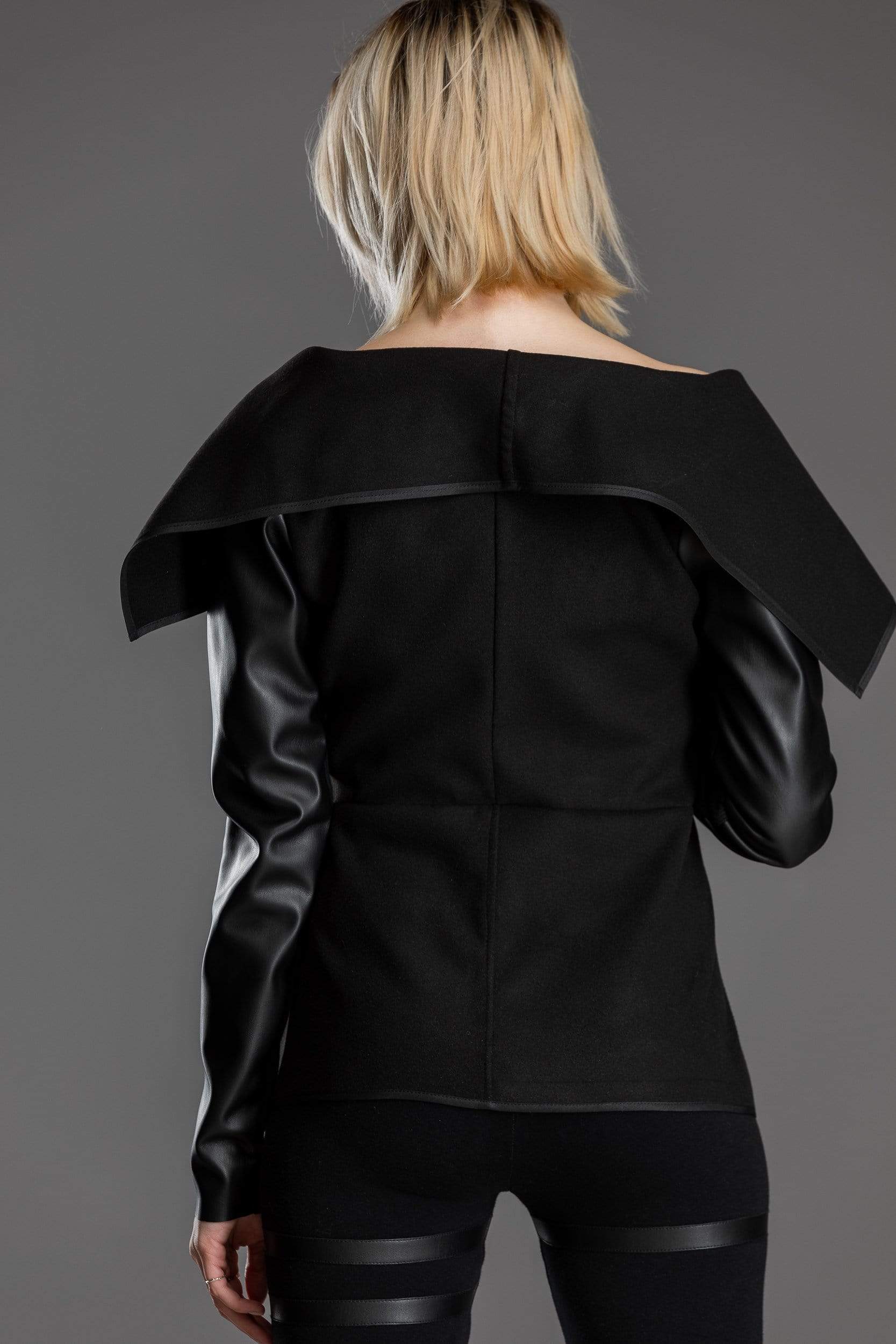 MDNT45 Coats & Jackets for Woman Asymmetric black jacket