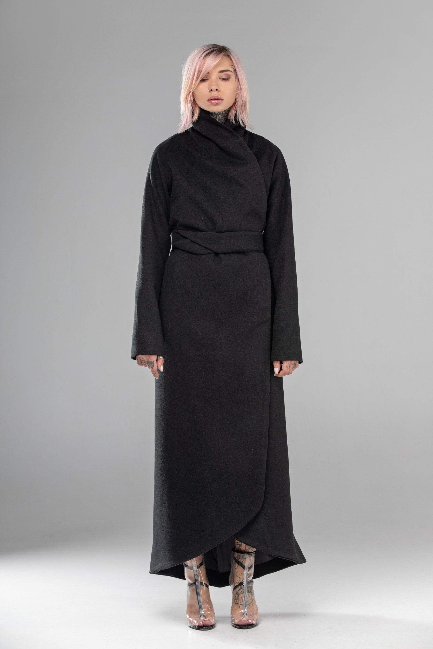 MDNT45 Coats & Jackets for Woman Winter Belted Maxi Coat