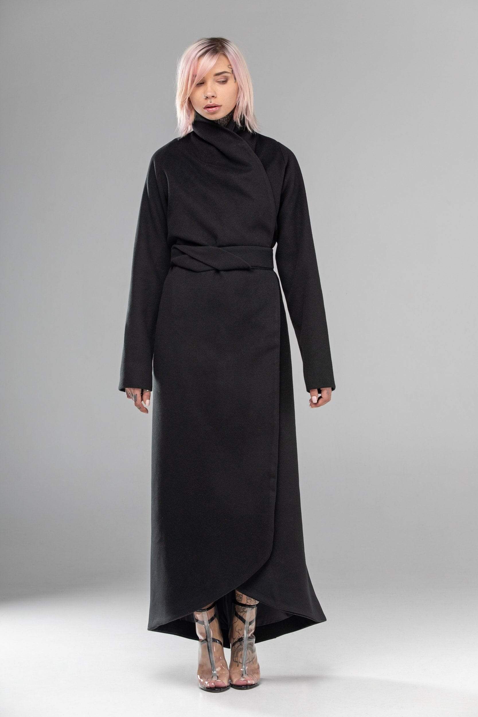 MDNT45 Coats & Jackets for Woman Winter Belted Maxi Coat
