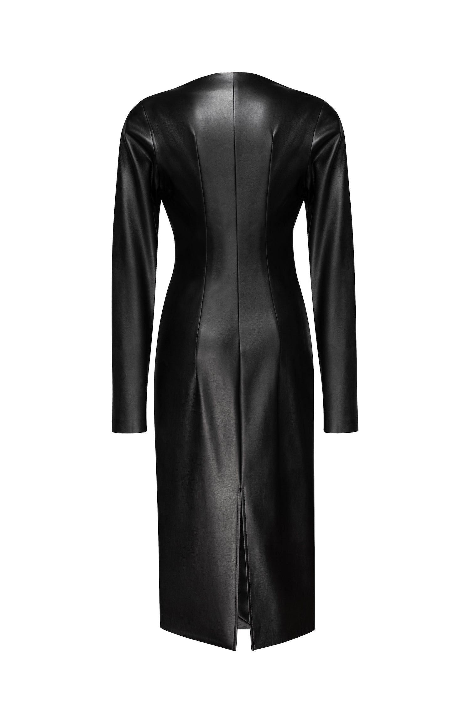 MDNT45 Dresses Black leather midi dress