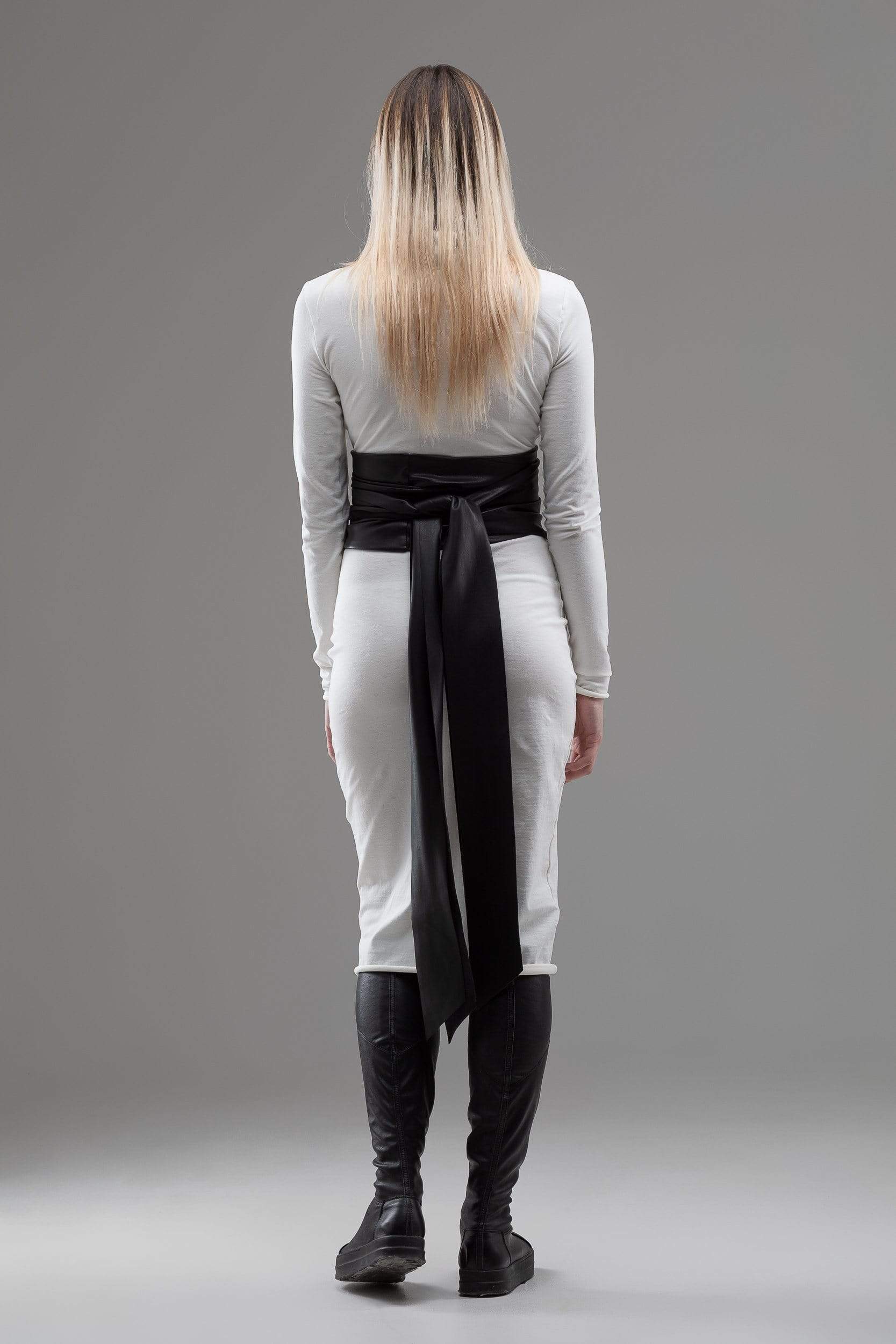 MDNT45 Harness & Eco Leathered One size / Black Faux leather kimono belt