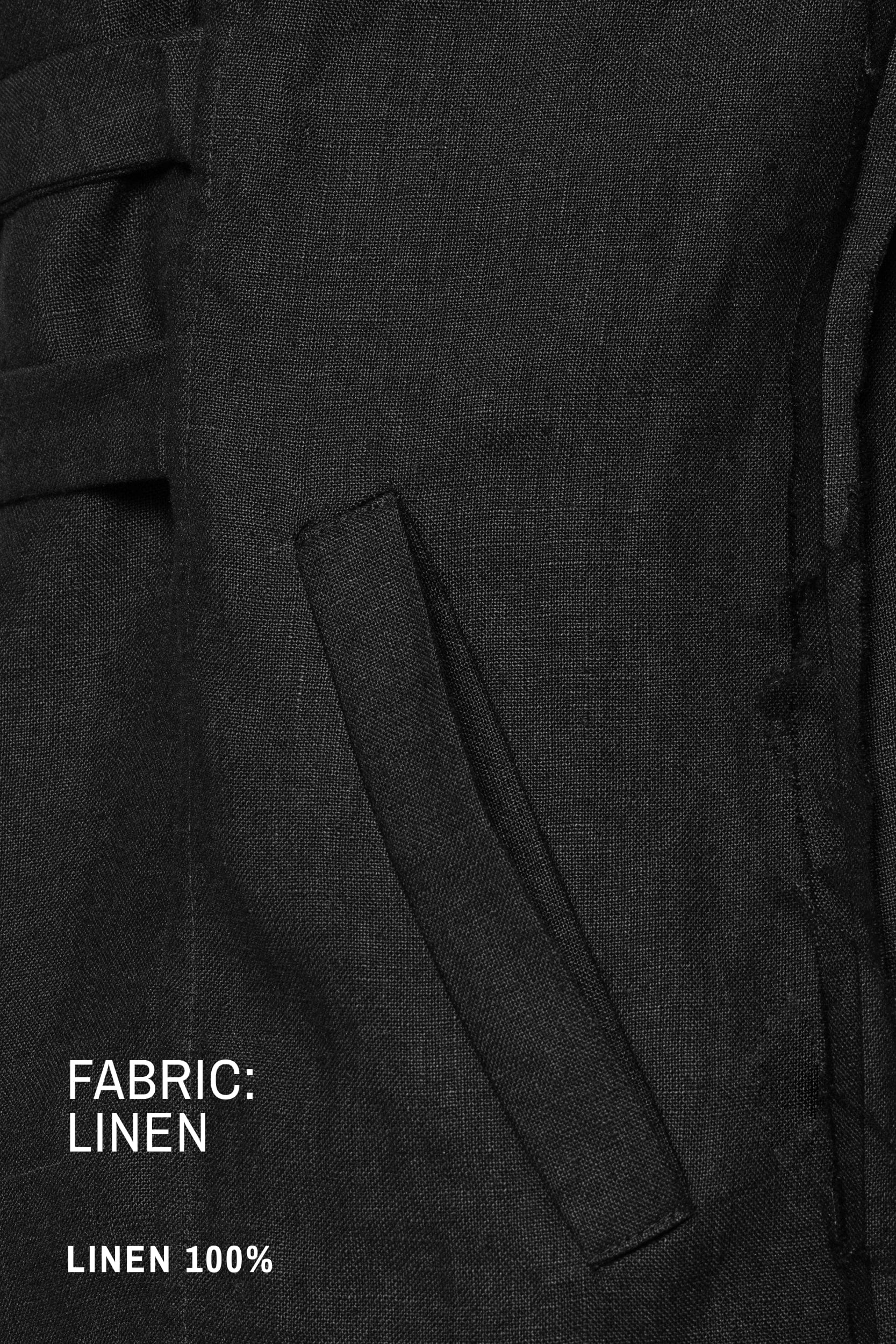 MDNT45 Hooded linen cardigan