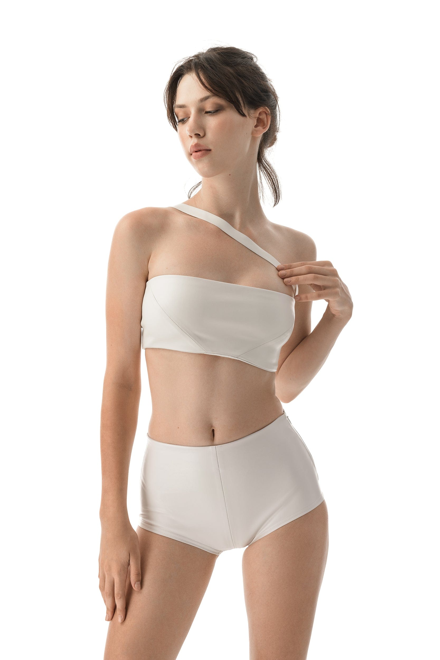 MDNT45 Leather top Zoni White
