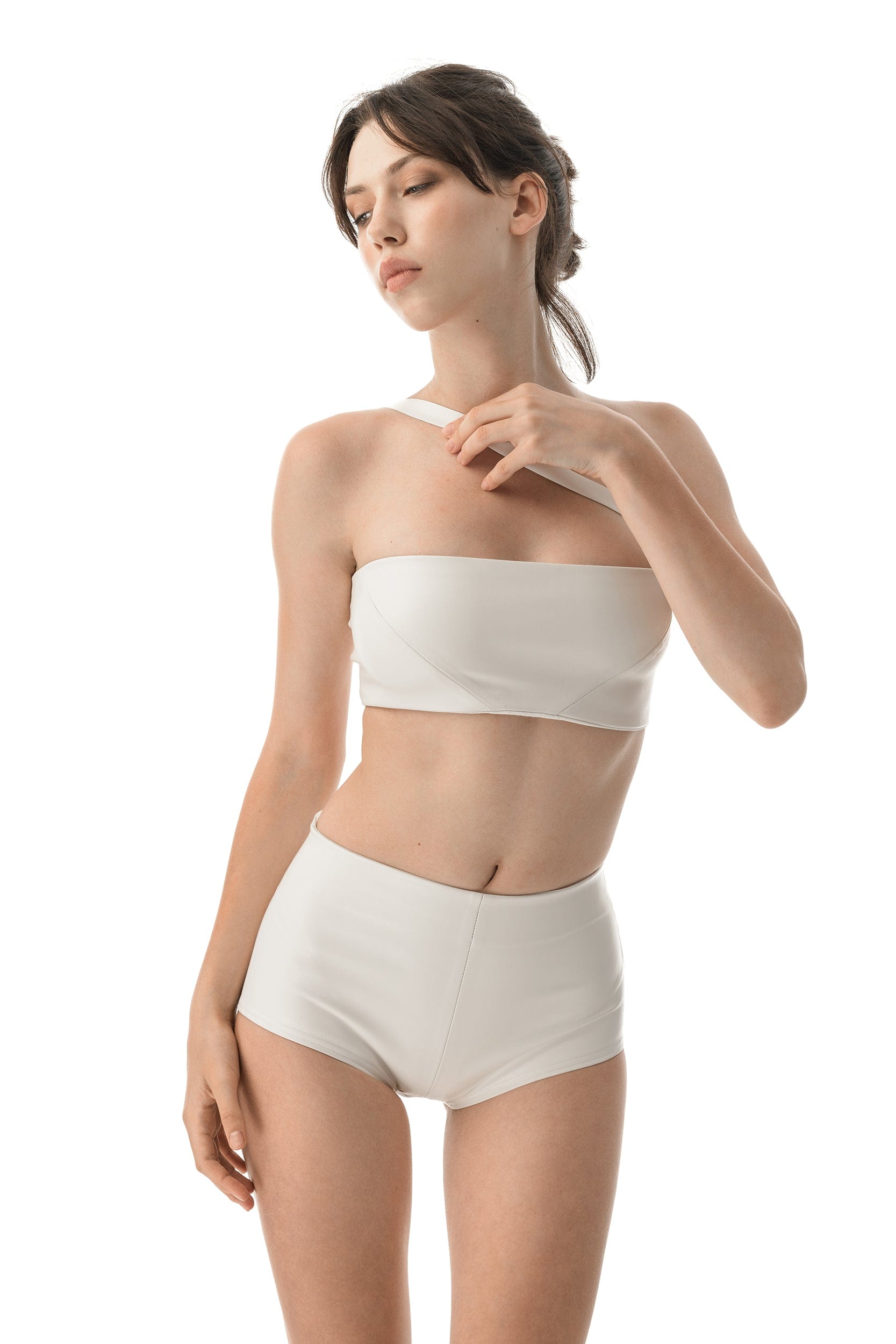 MDNT45 Leather top Zoni White
