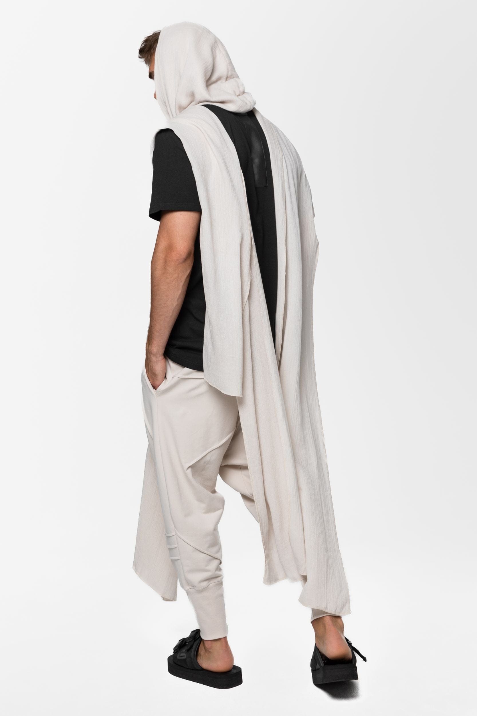 MDNT45 One size / Beige Fluid muslin scarf