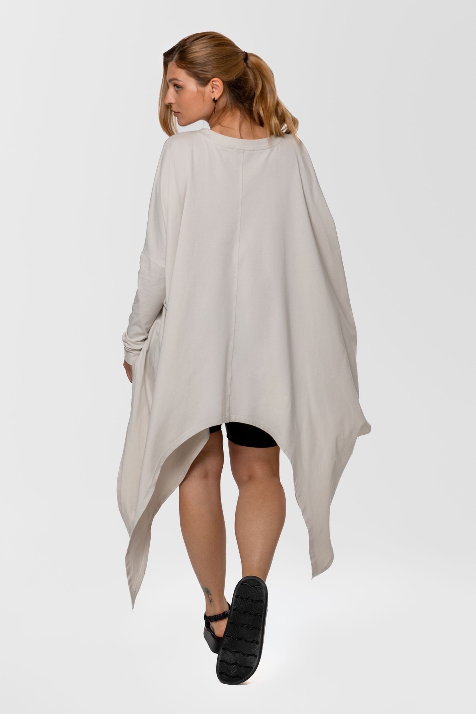 MDNT45 Oversized asymmetric cotton jersey tunic