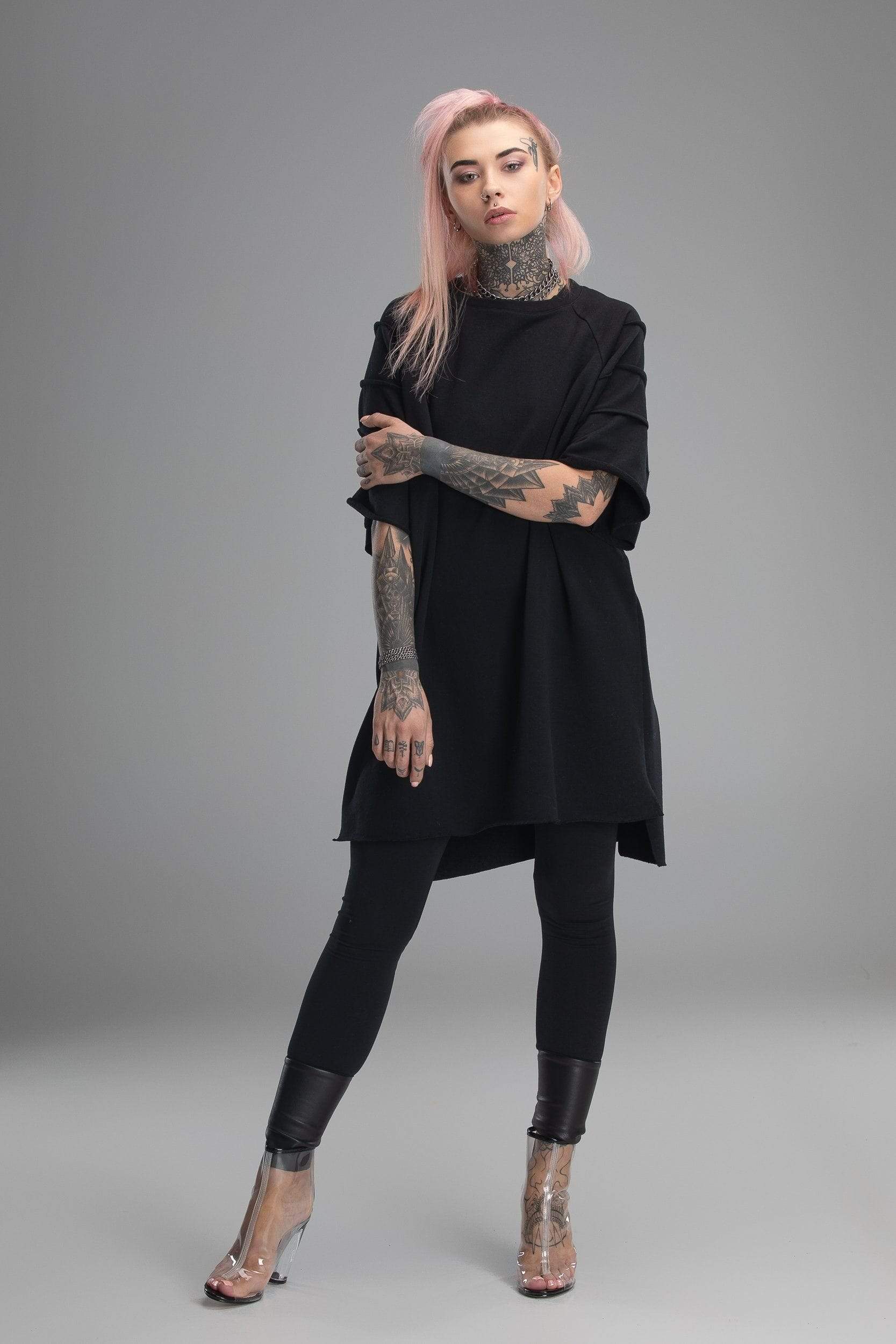 MDNT45 Sweaters, Tunics & Tops Black gothic loose tunic