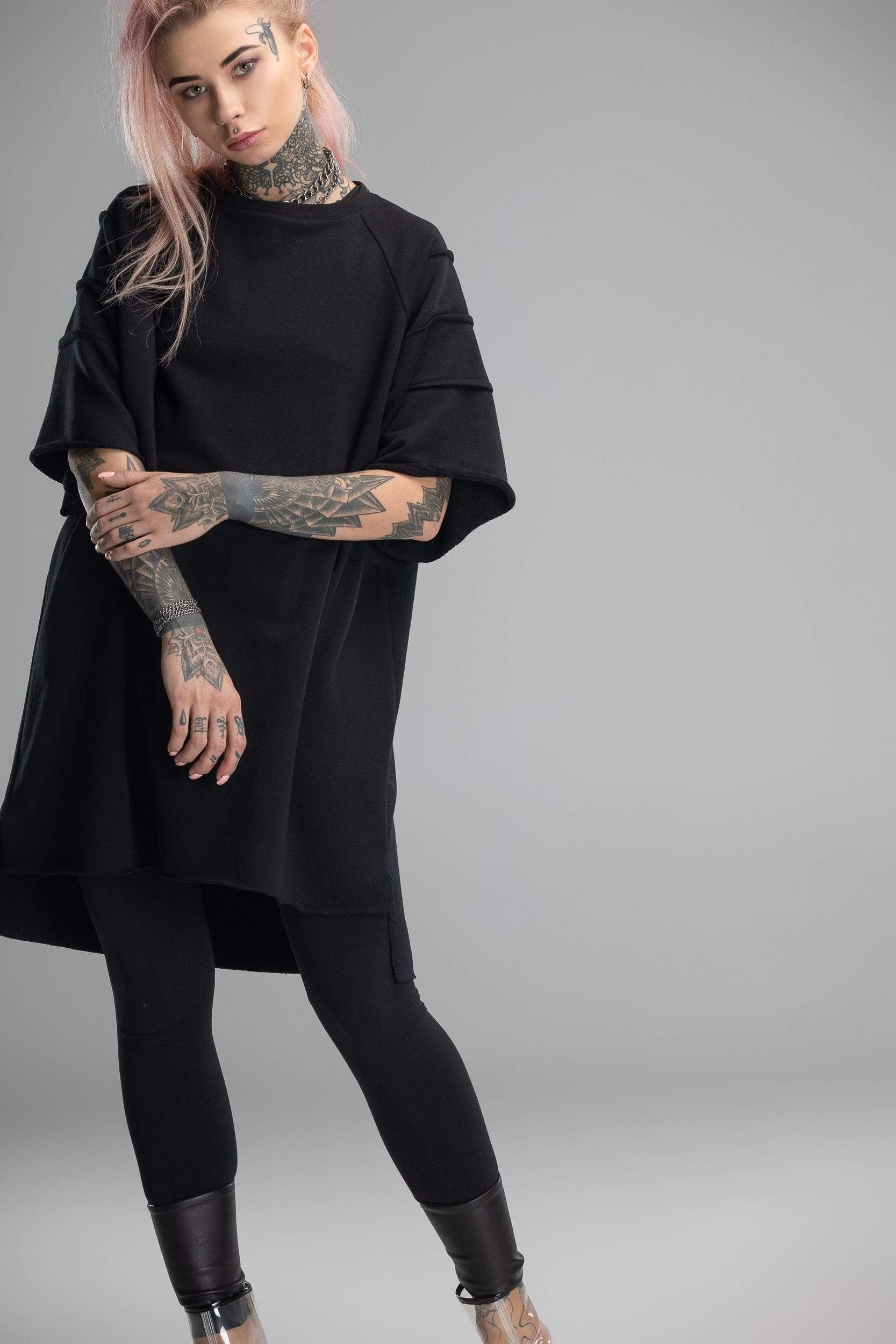 MDNT45 Sweaters, Tunics & Tops Black gothic loose tunic