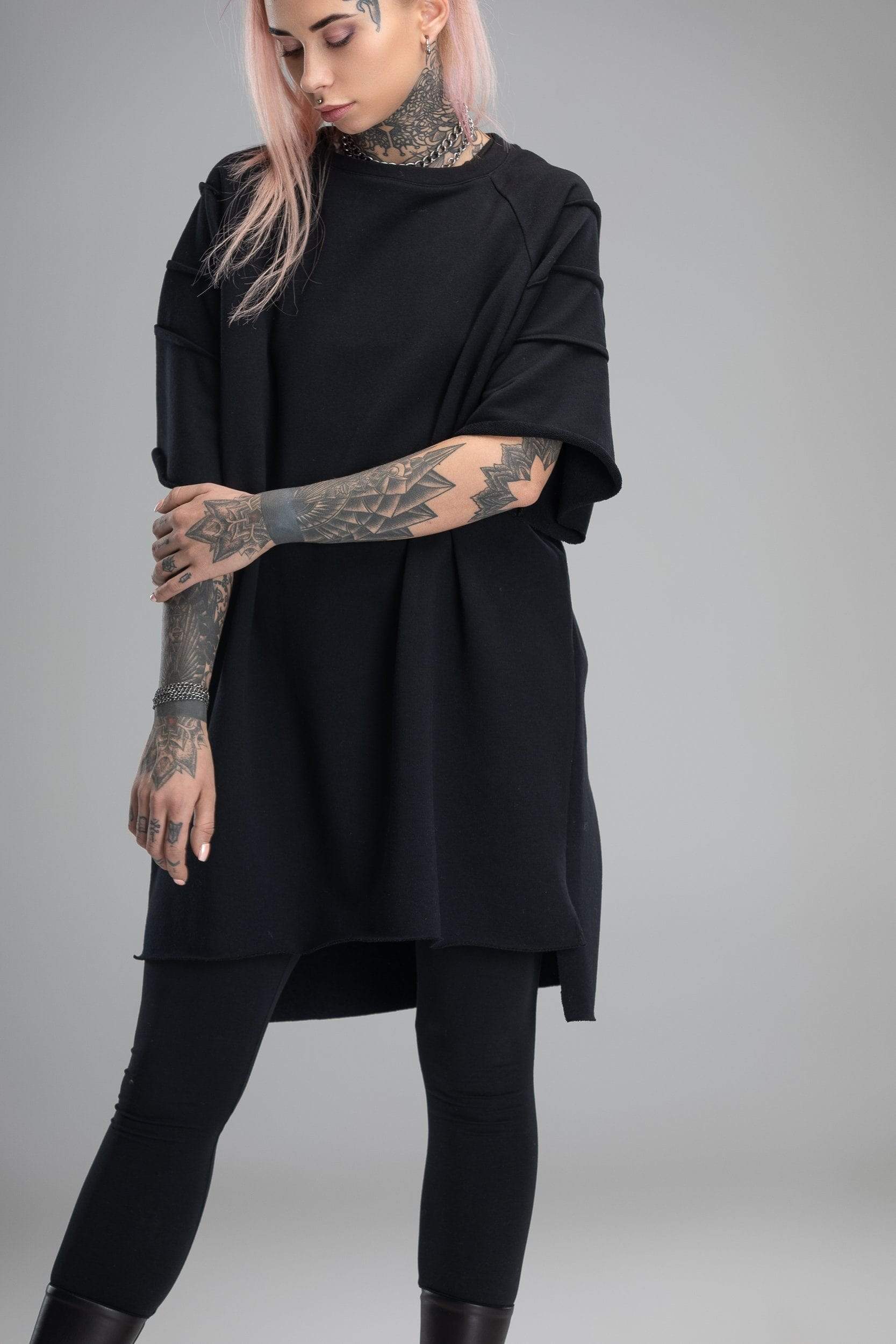 MDNT45 Sweaters, Tunics & Tops Black gothic loose tunic