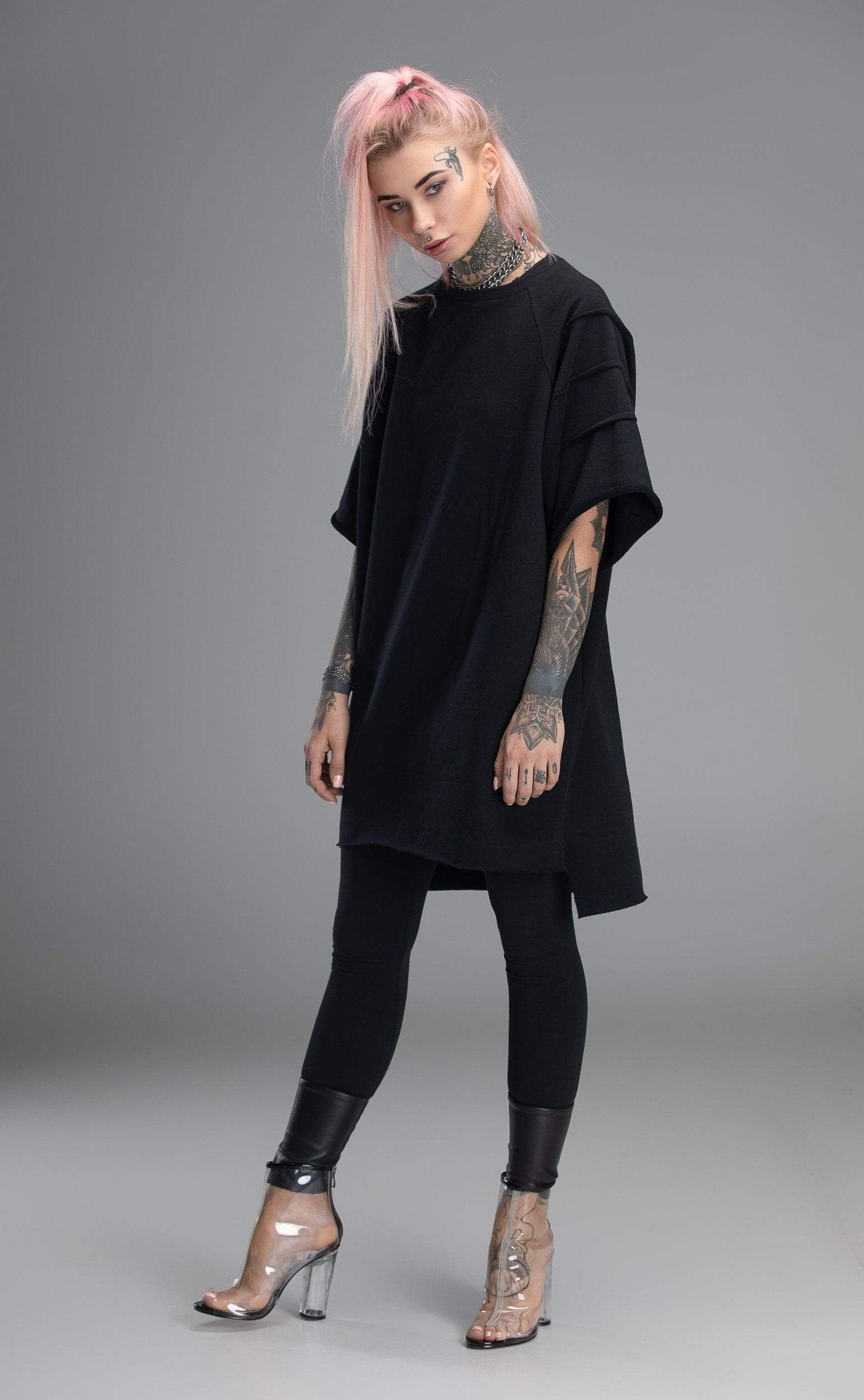 MDNT45 Sweaters, Tunics & Tops Black gothic loose tunic