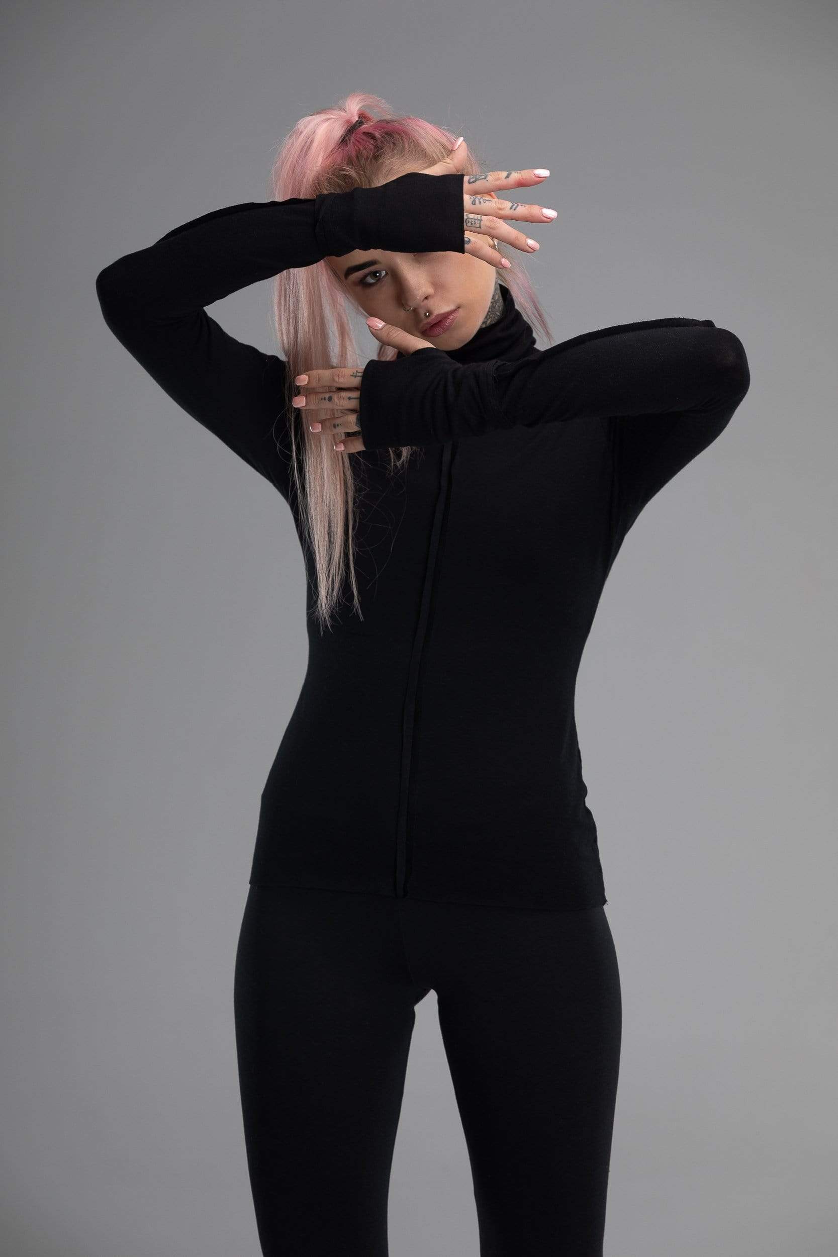 MDNT45 Sweaters, Tunics & Tops Black turtleneck top
