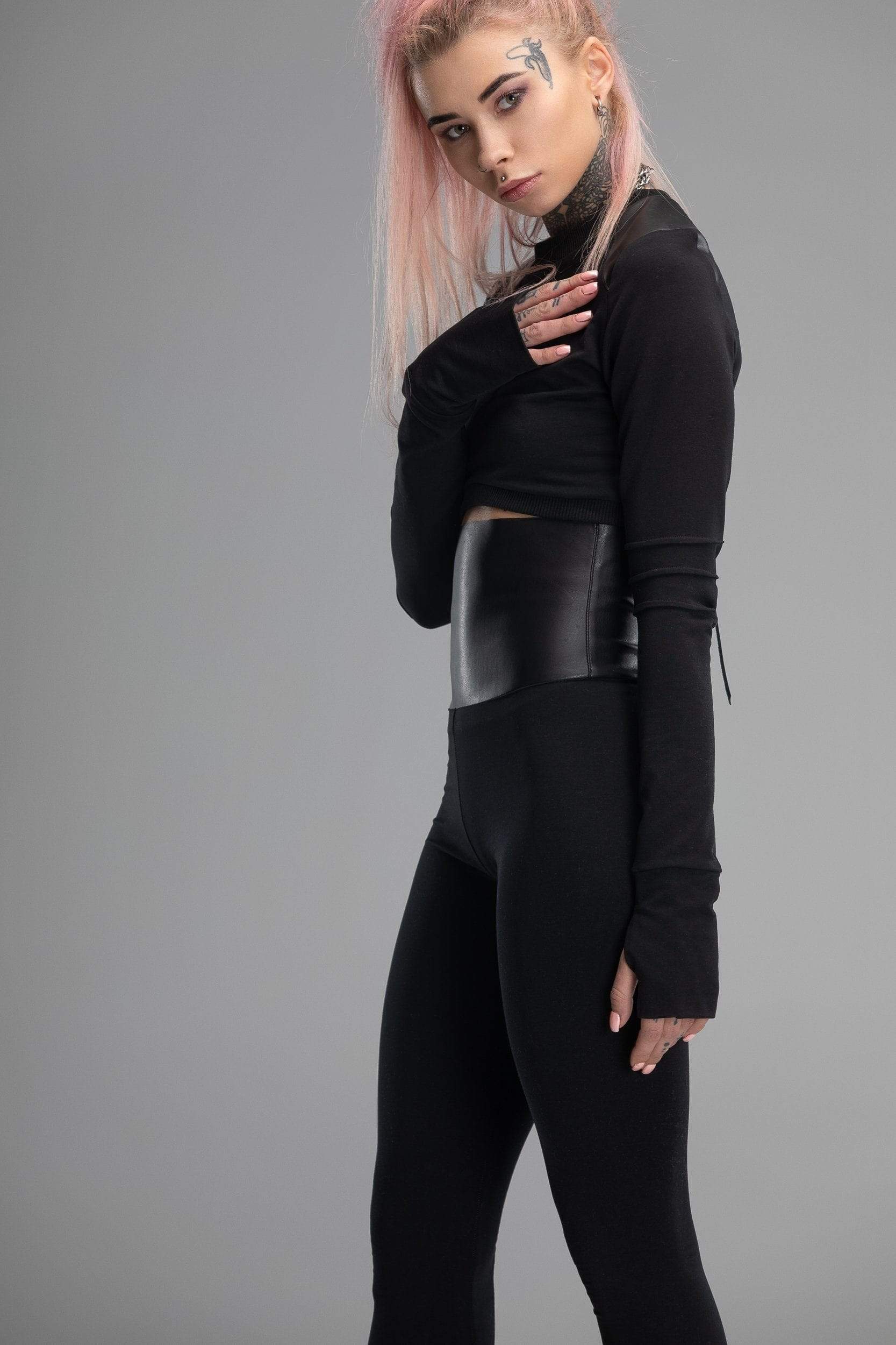 MDNT45 Sweaters, Tunics & Tops Steampunk crop top