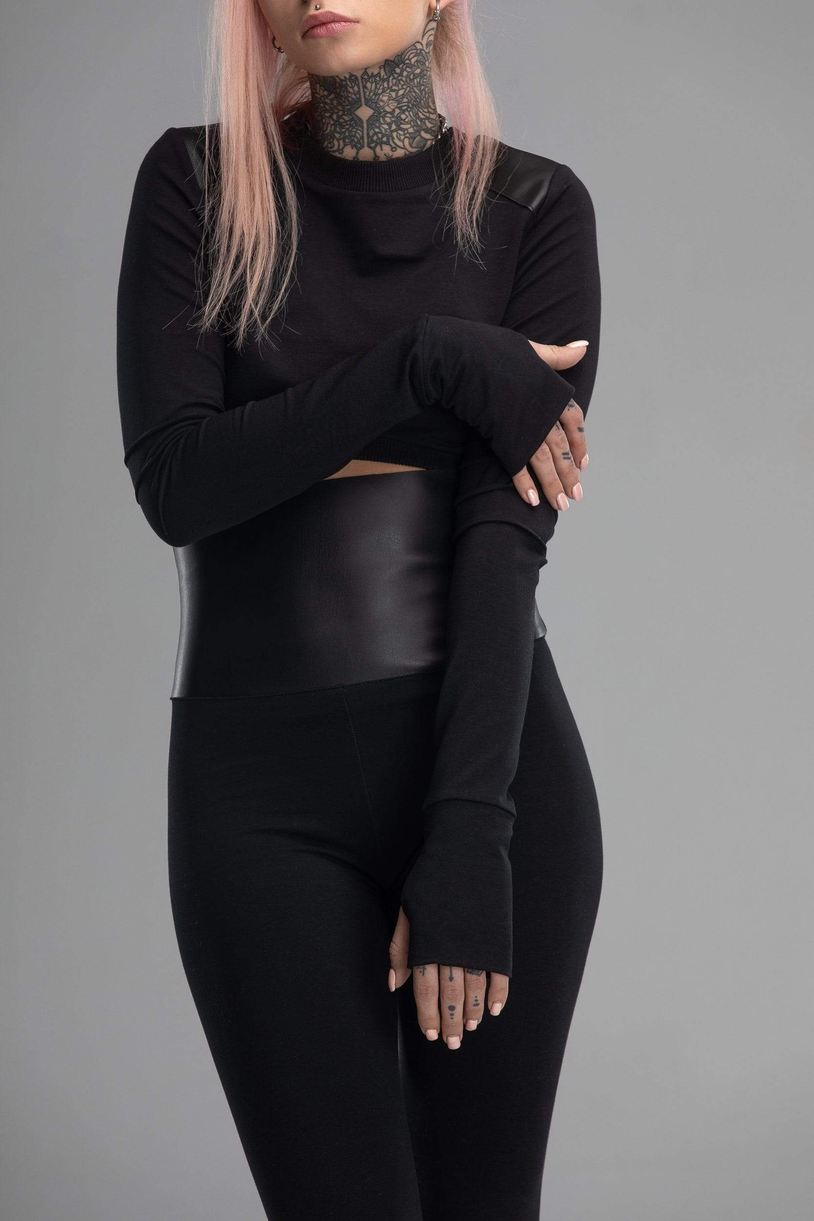 MDNT45 Sweaters, Tunics & Tops Steampunk crop top