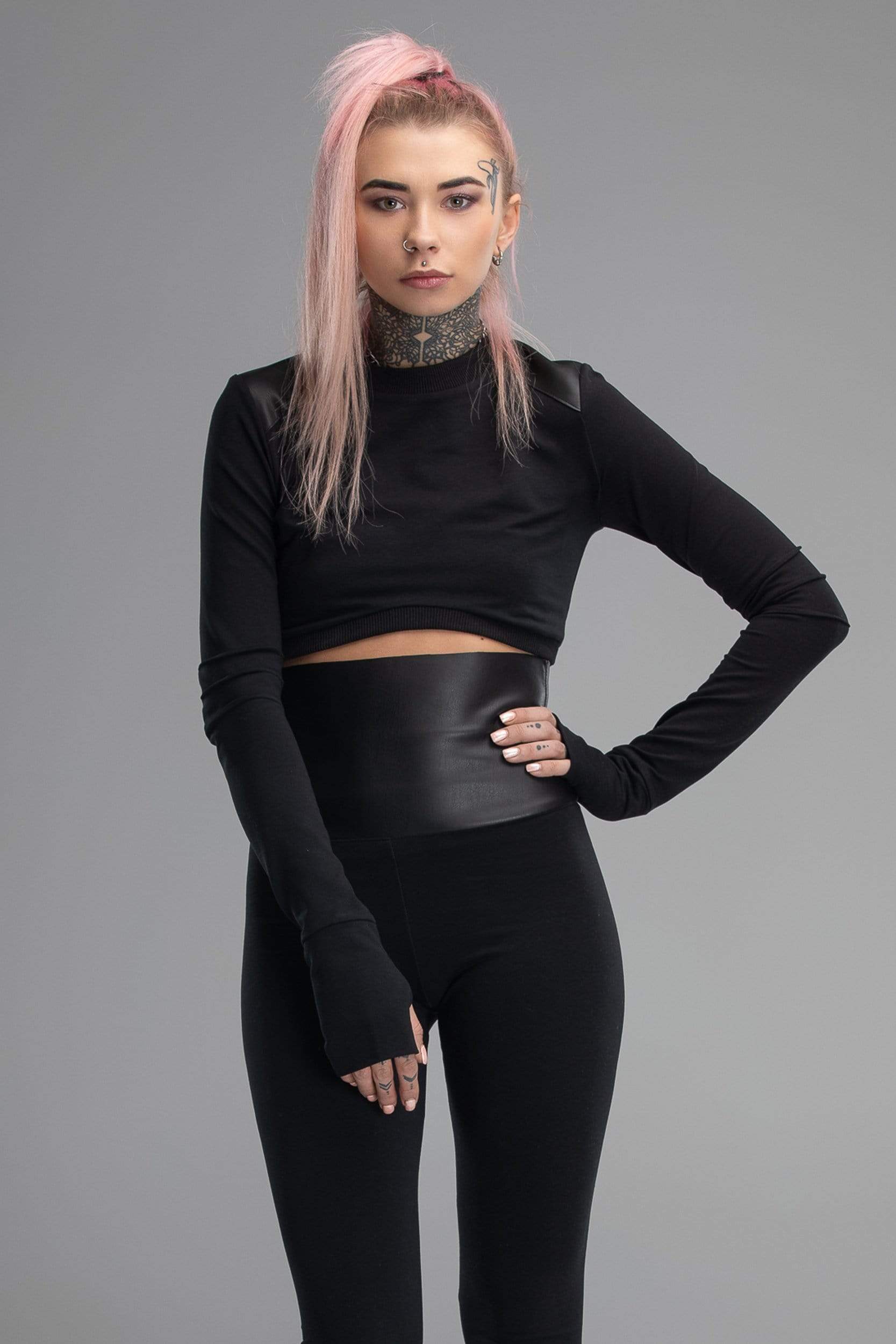 MDNT45 Sweaters, Tunics & Tops Steampunk crop top