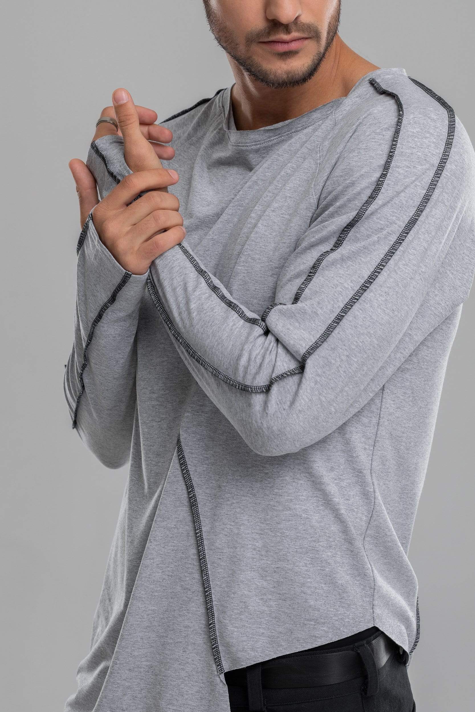 MDNT45 Tops & T-shirts Grey asymmetric jumper