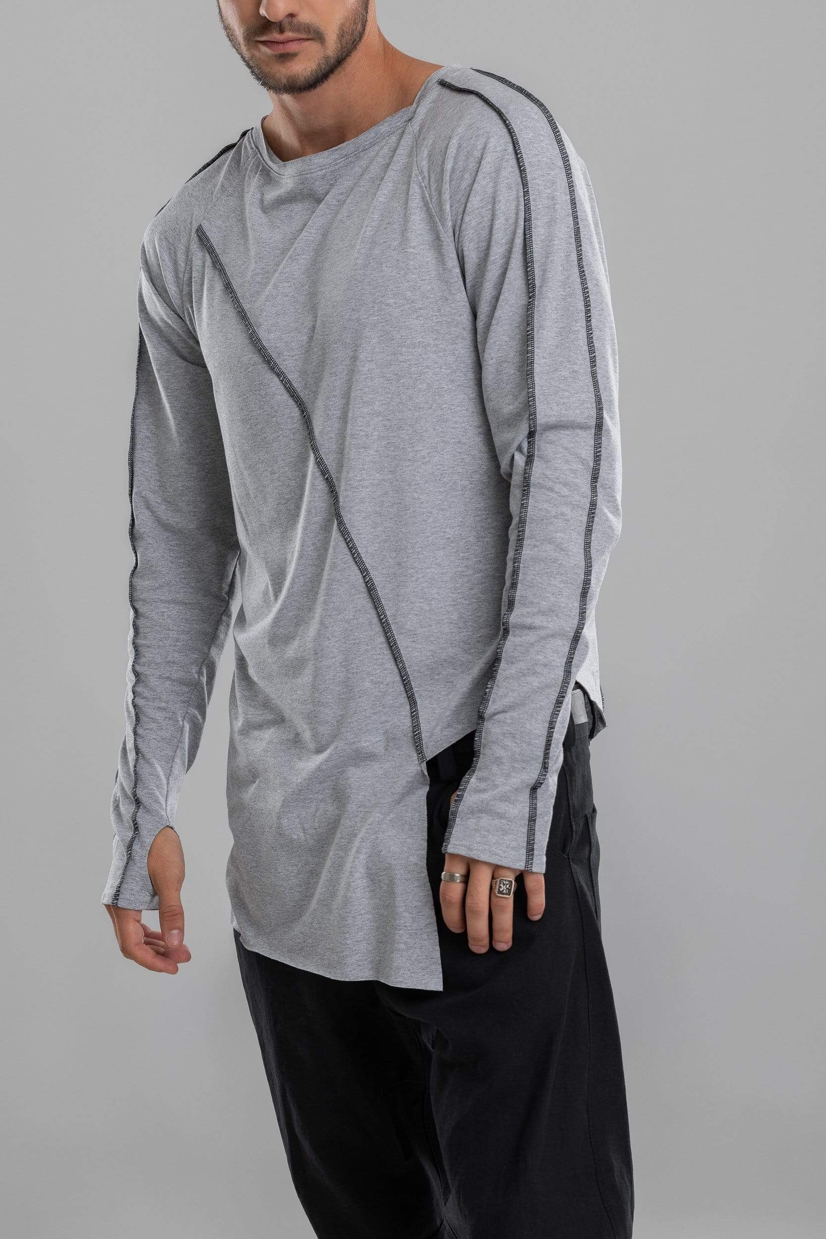MDNT45 Tops & T-shirts Grey asymmetric jumper
