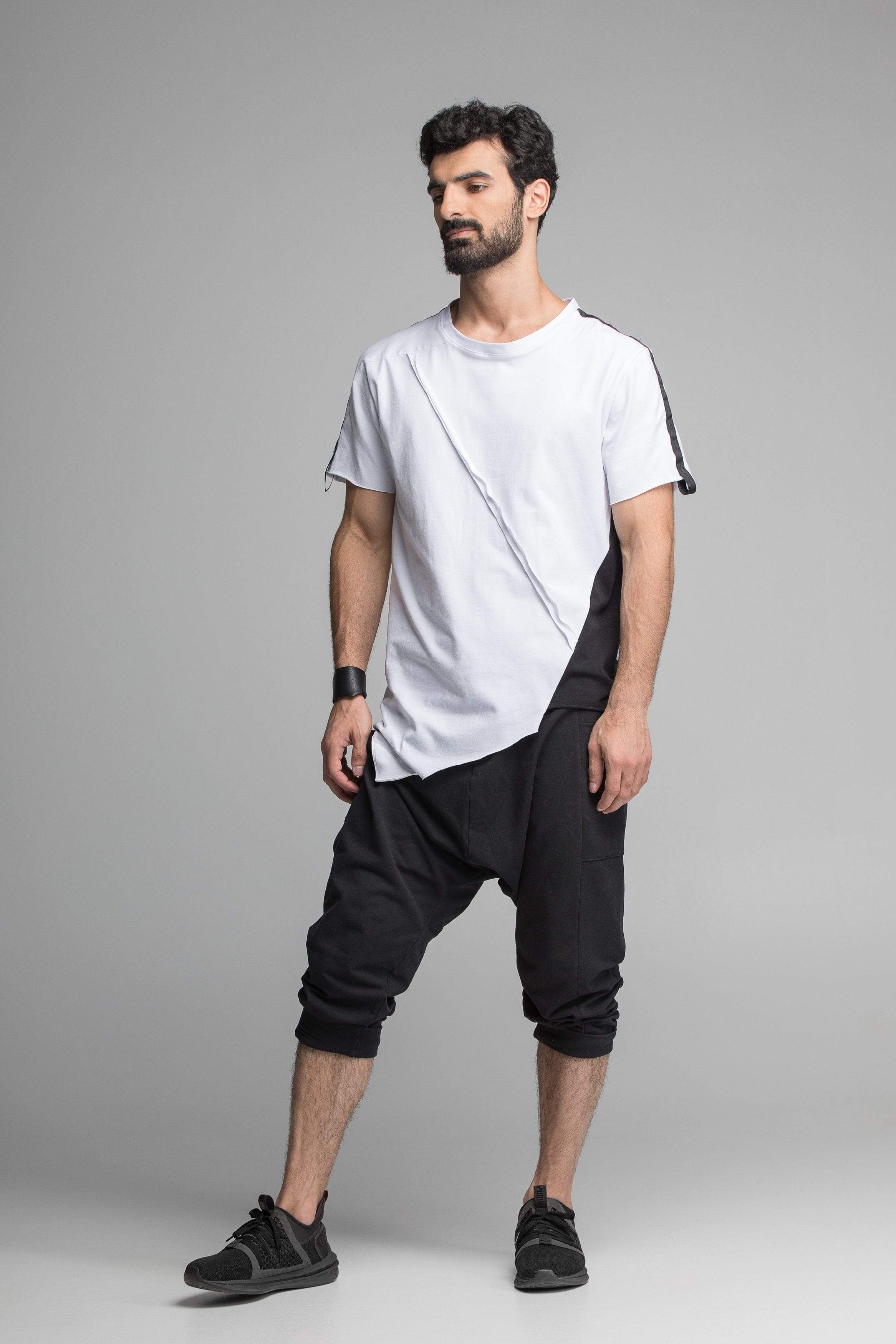 MDNT45 Tops & T-shirts White and black men's T-shirt