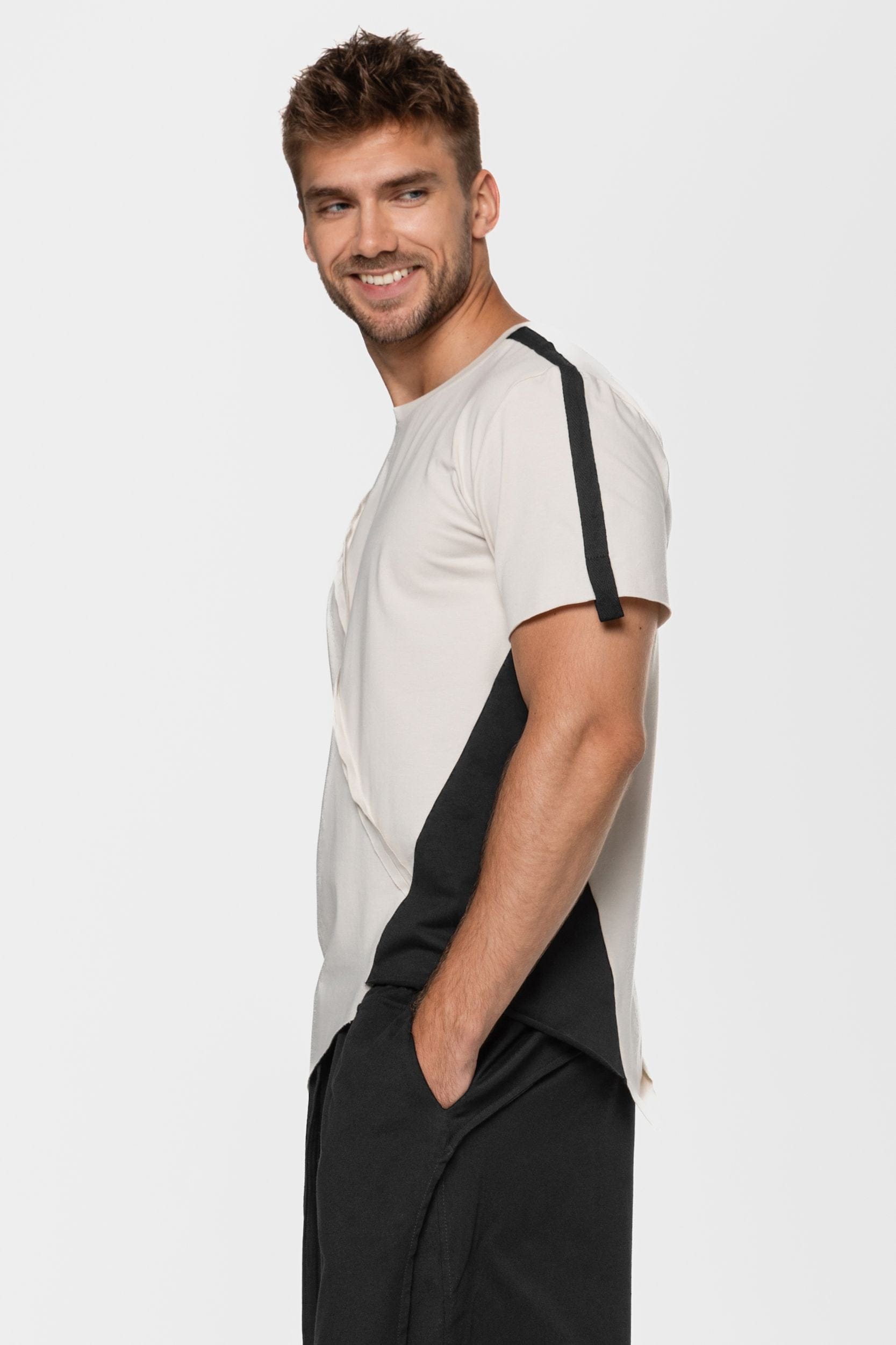 MDNT45 Two-tone geometric T-shirt