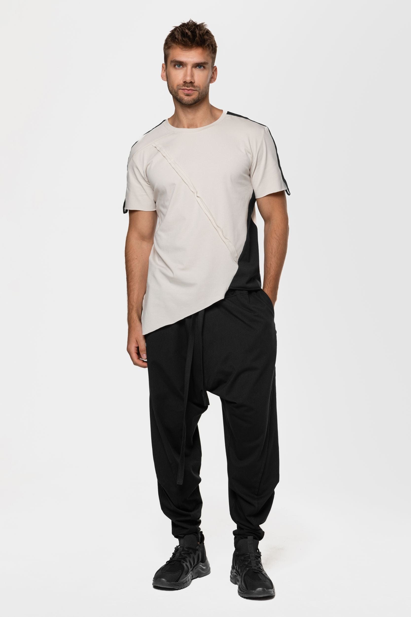 MDNT45 Two-tone geometric T-shirt