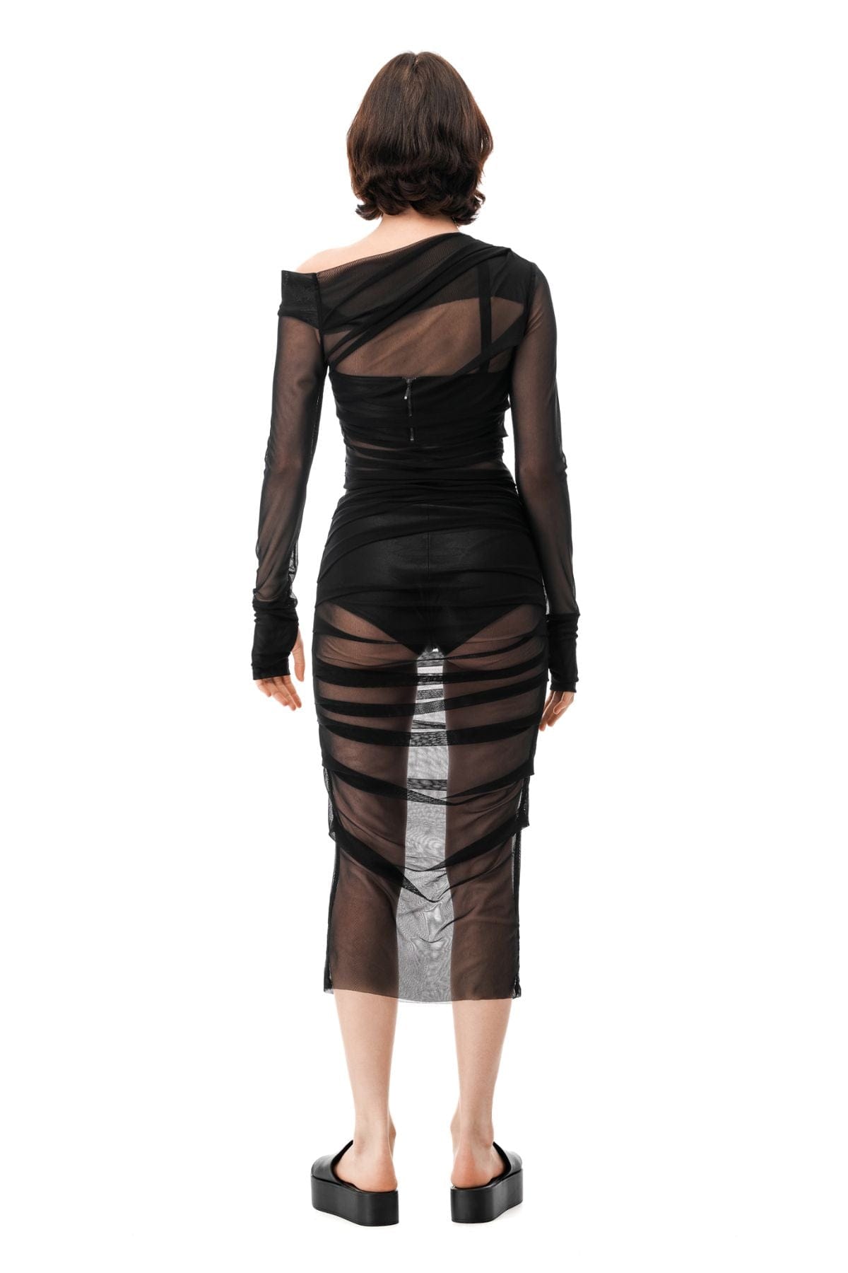 MDNT45 Viraya textured dress