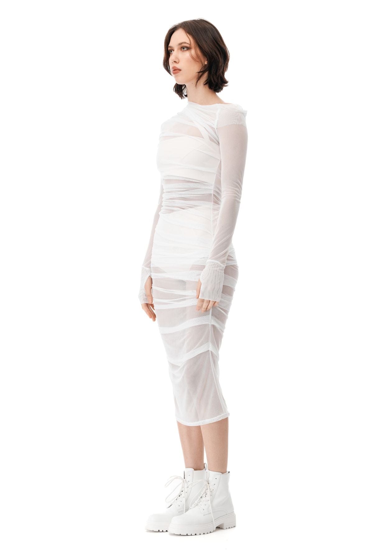 MDNT45 Viraya textured dress
