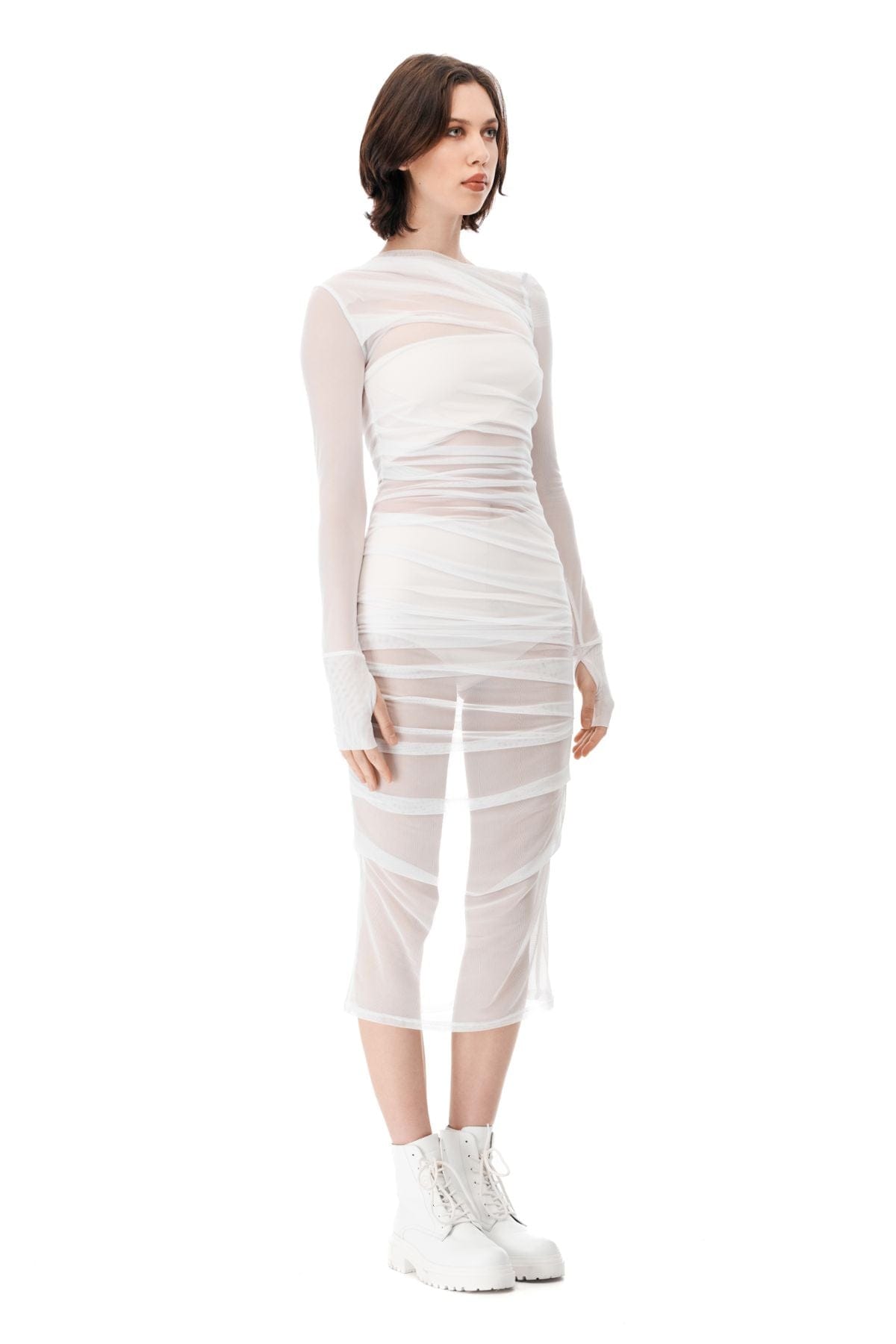 MDNT45 Viraya textured dress