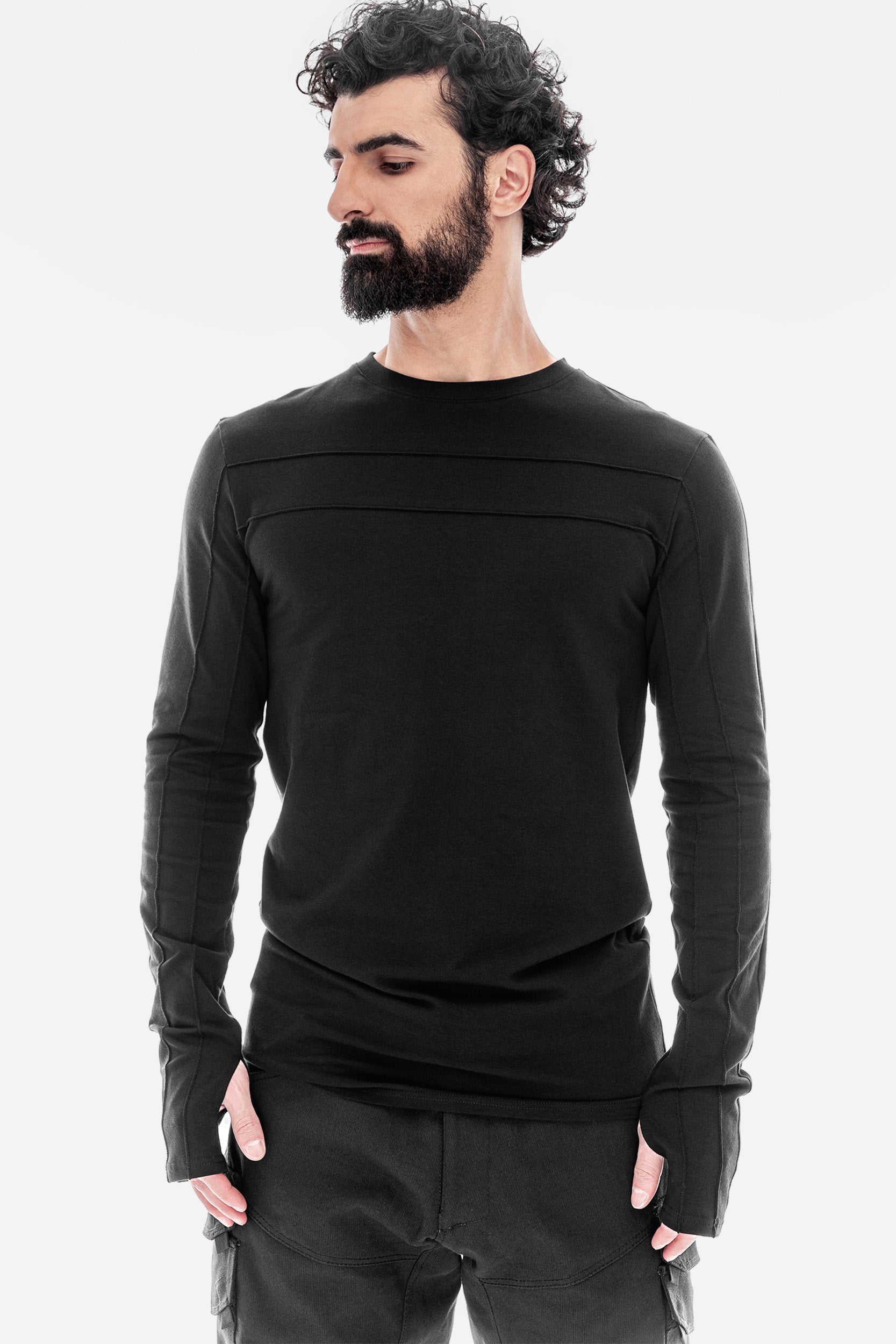 Fitted Cotton Long Sleeve Top