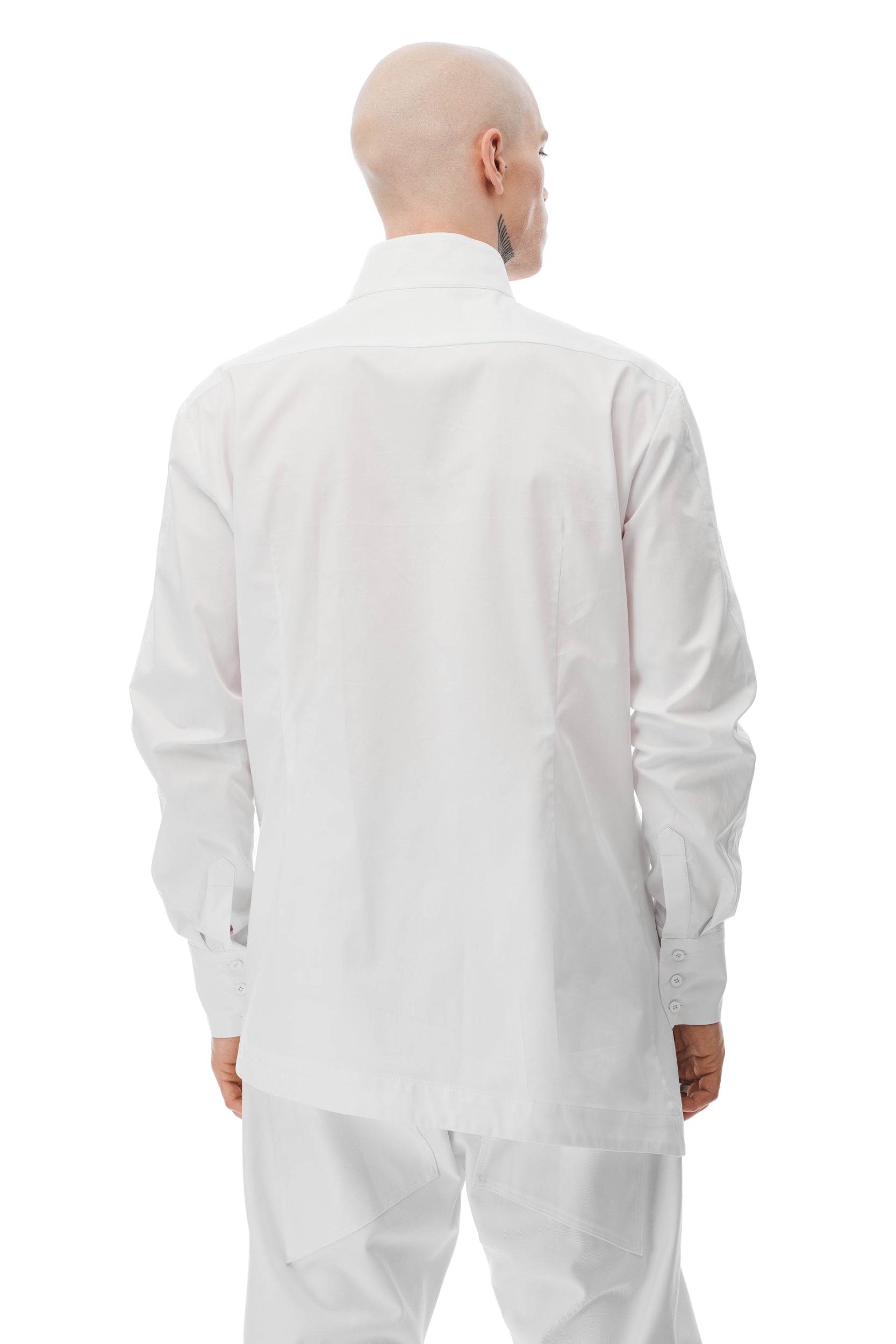 Tiered Elegance White Shirt
