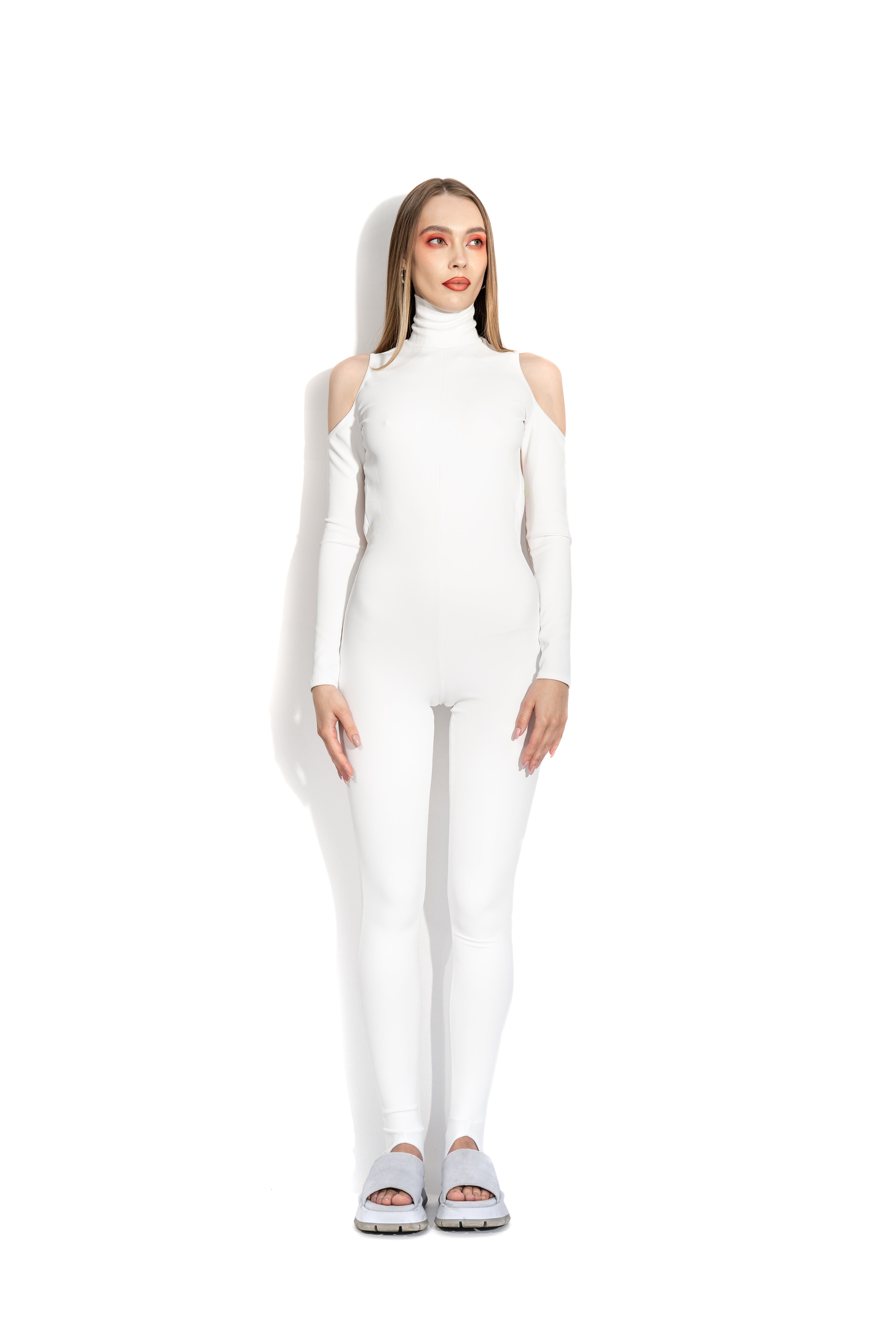 White grand open-back bodysuit