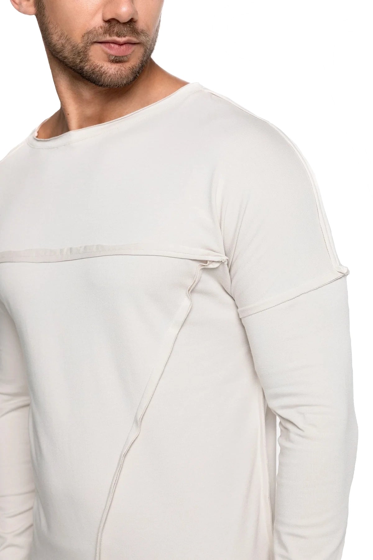 Milk Stitch Accent Long Sleeve T-shirt
