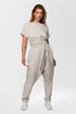 MDNT45 Belted geometric jumpsuit