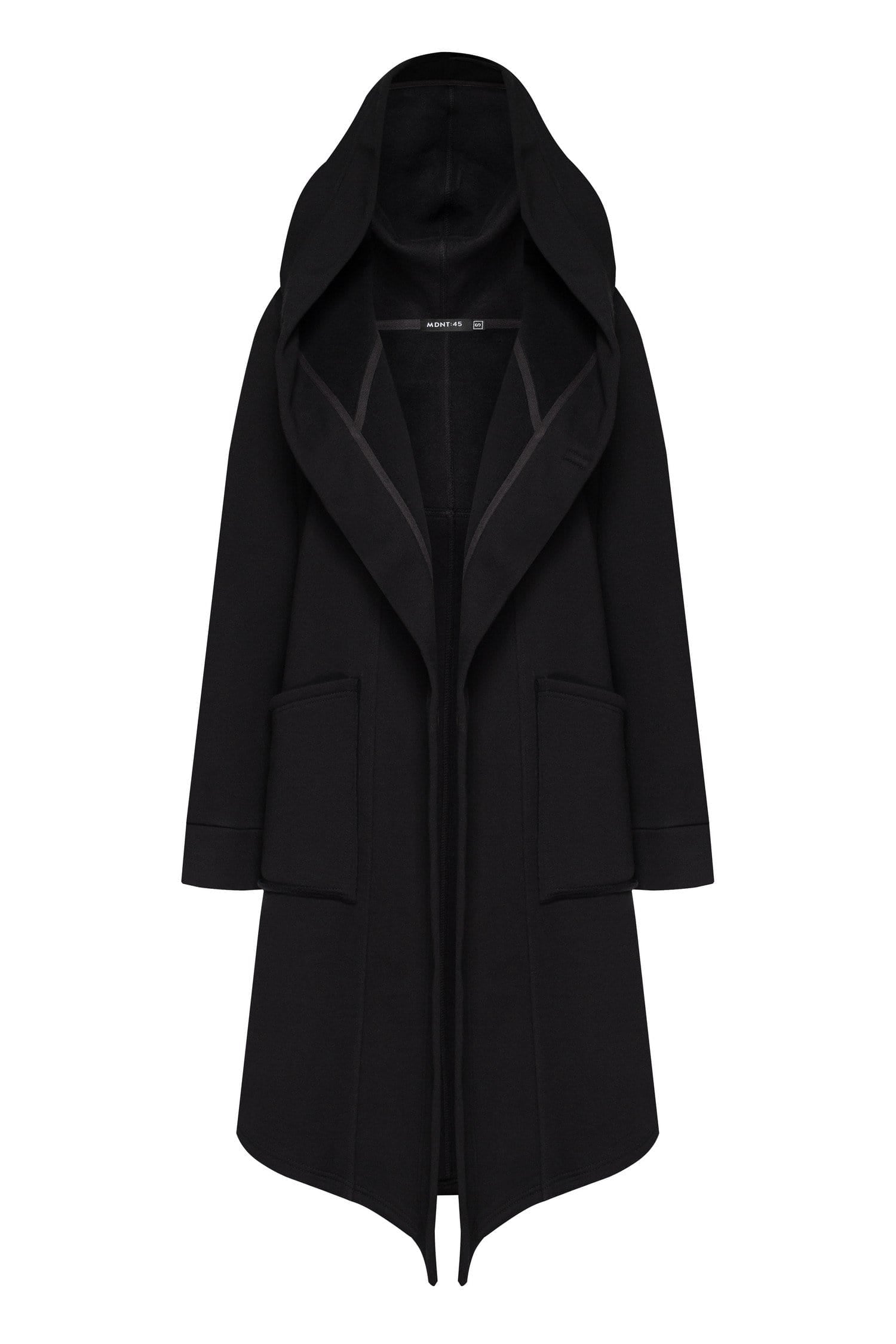 MDNT45 Coats & Jackets for Man Black hooded coat