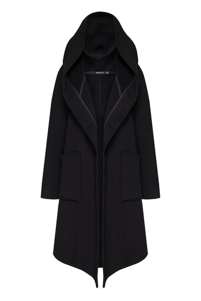 MDNT45 Coats & Jackets for Man Black hooded coat