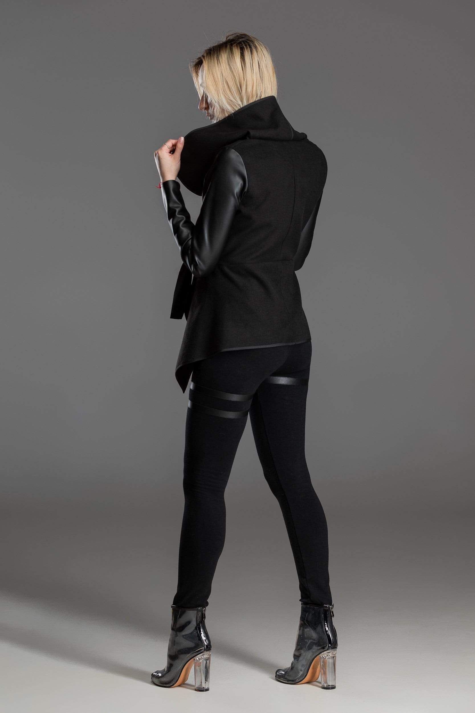 MDNT45 Coats & Jackets for Woman Asymmetric black jacket