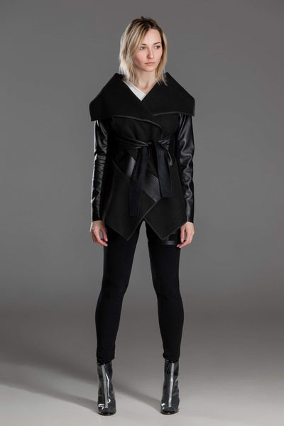 MDNT45 Coats & Jackets for Woman Asymmetric black jacket
