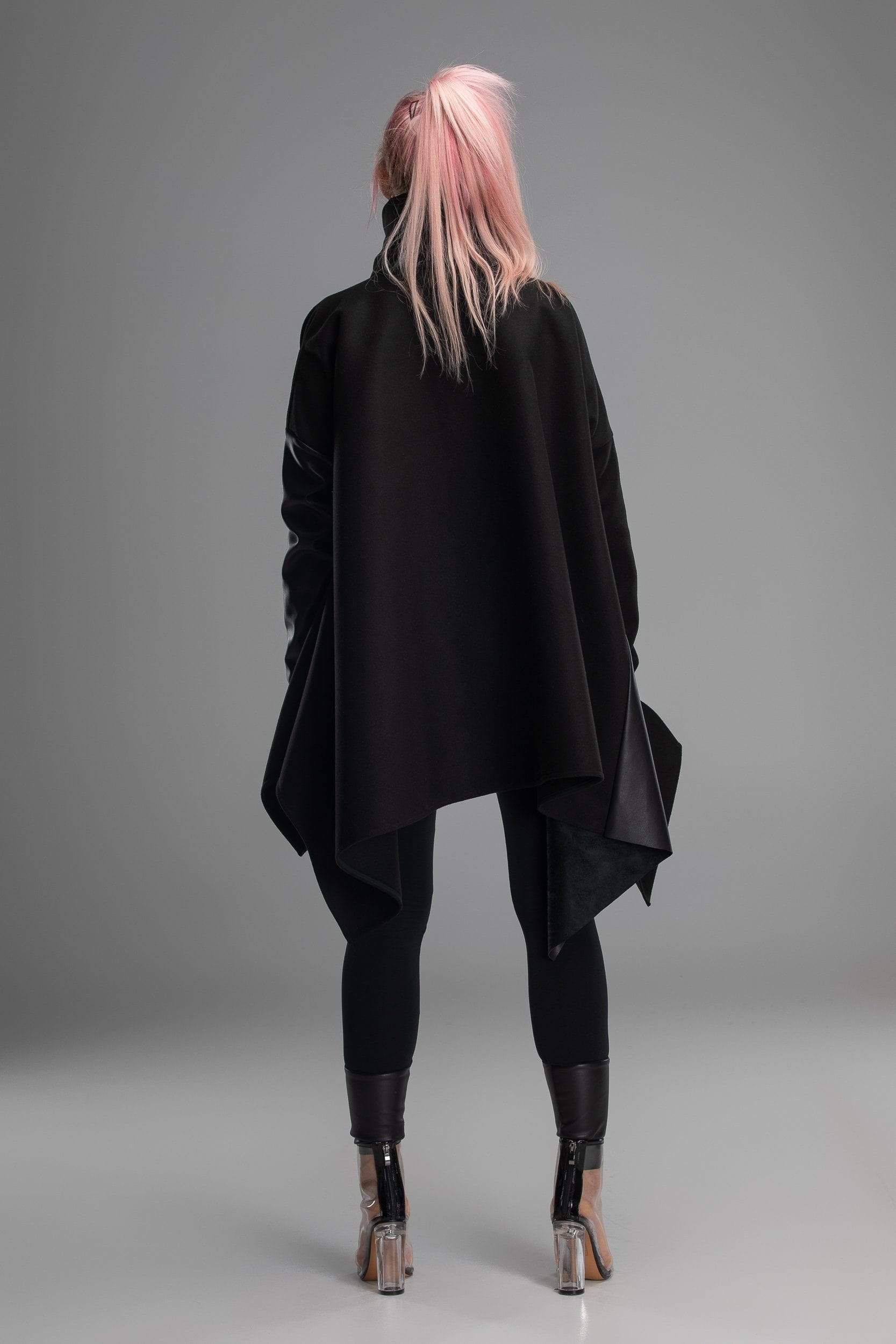MDNT45 Coats & Jackets for Woman Asymmetric zipped poncho