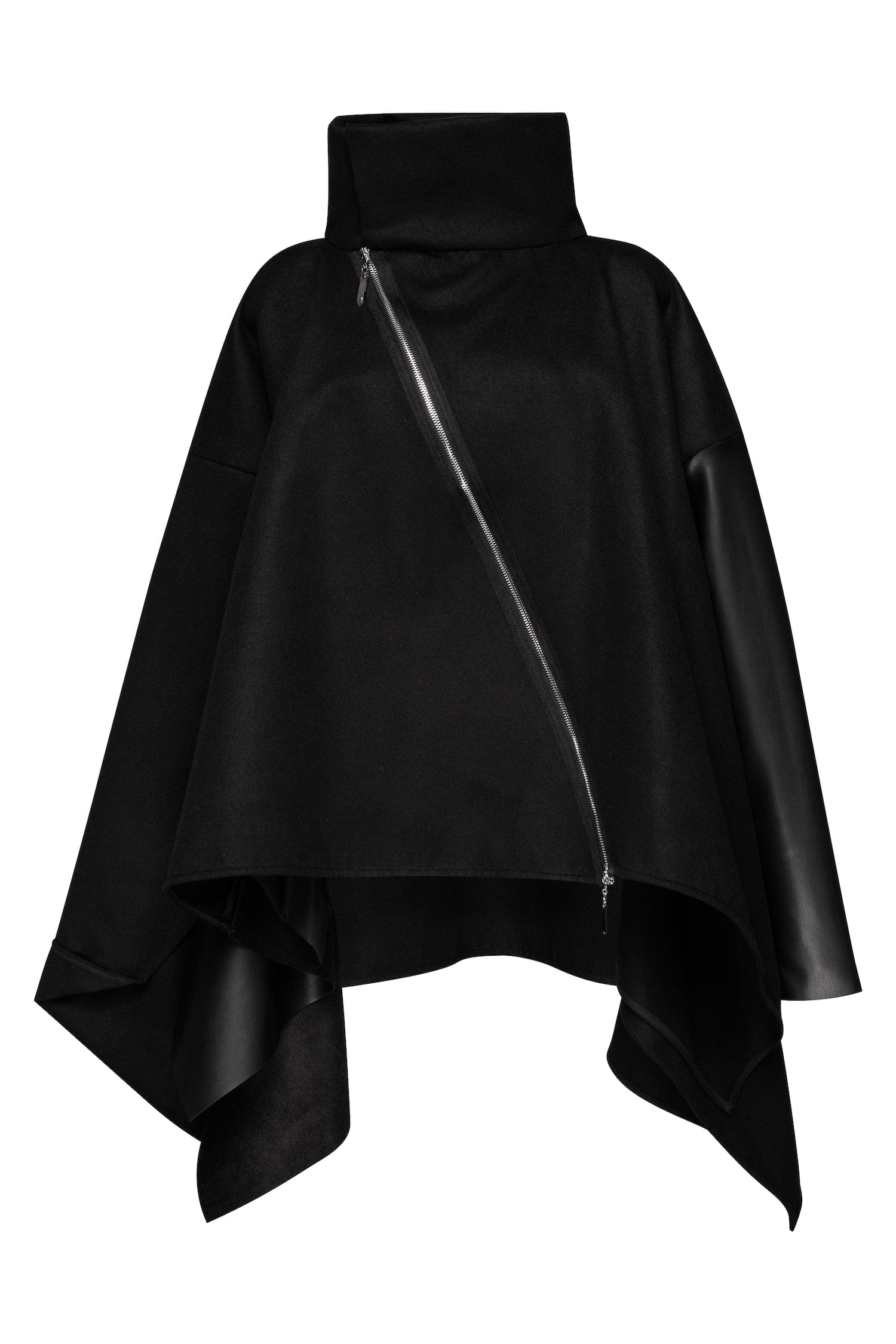MDNT45 Coats & Jackets for Woman Asymmetric zipped poncho