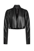 MDNT45 Coats & Jackets for Woman Black Cropped Eco Leather Jacket
