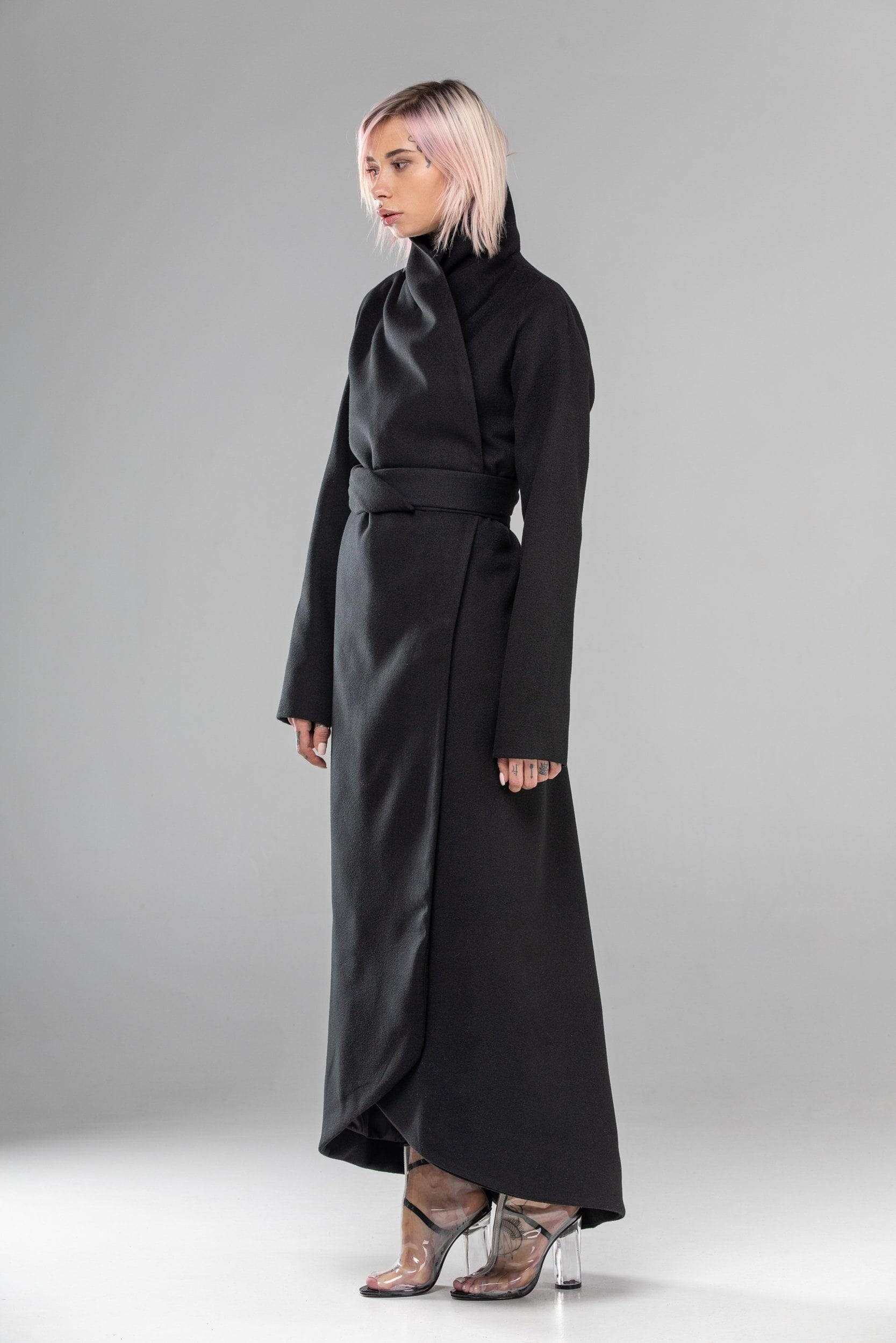 Belted clearance maxi coat