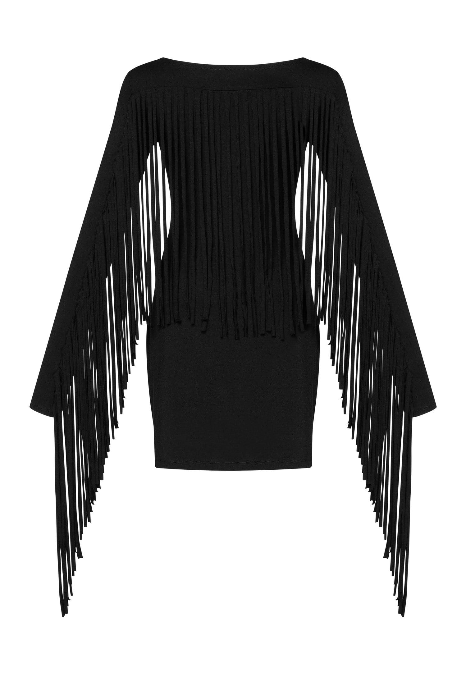 MDNT45 Dresses Fringe Mini Dress Black
